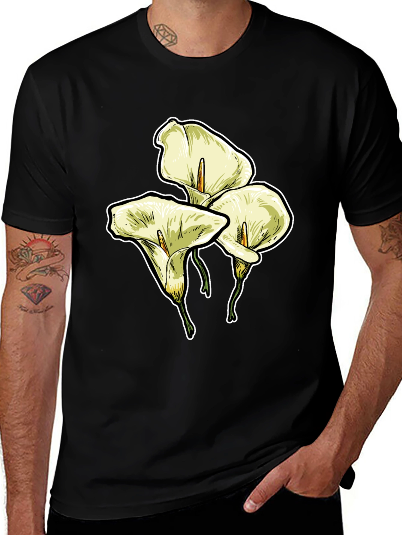 Variant 22 of Calla Lily Graphic T-Shirt - Black