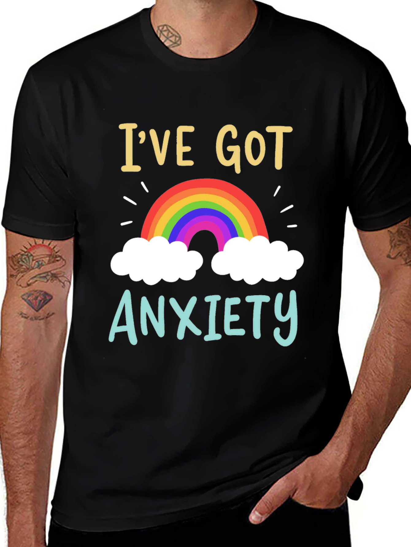 Variant 6 of Anxiety Rainbow Graphic Tee - Comfort & Style