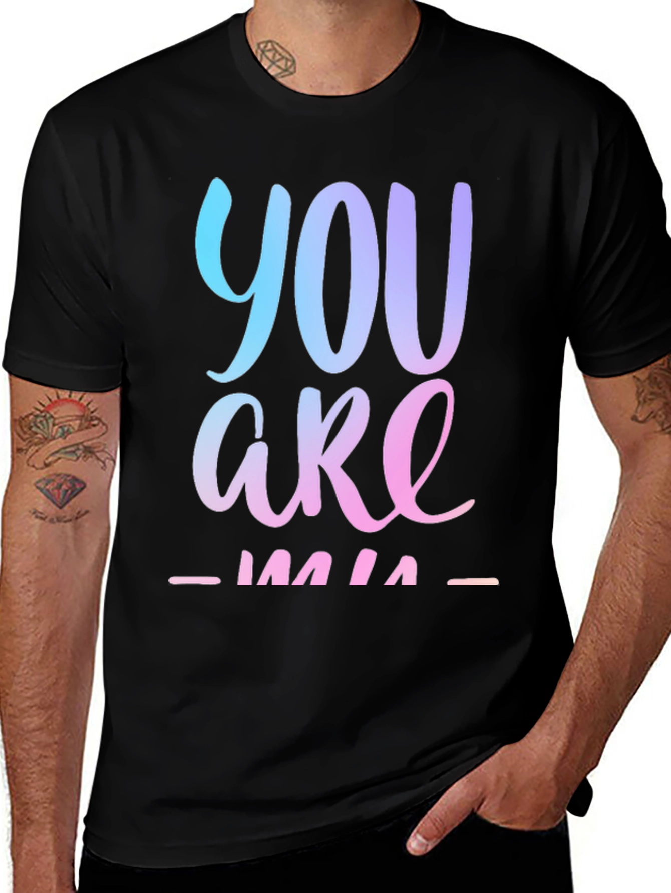 Variant 7 of You Are Mine Gradient Graphic Tee - Black