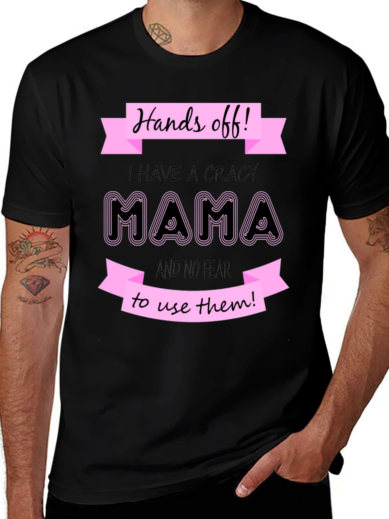 Variant 17 of Hands Off I Have a Crazy Mama Graphic T-Shirt