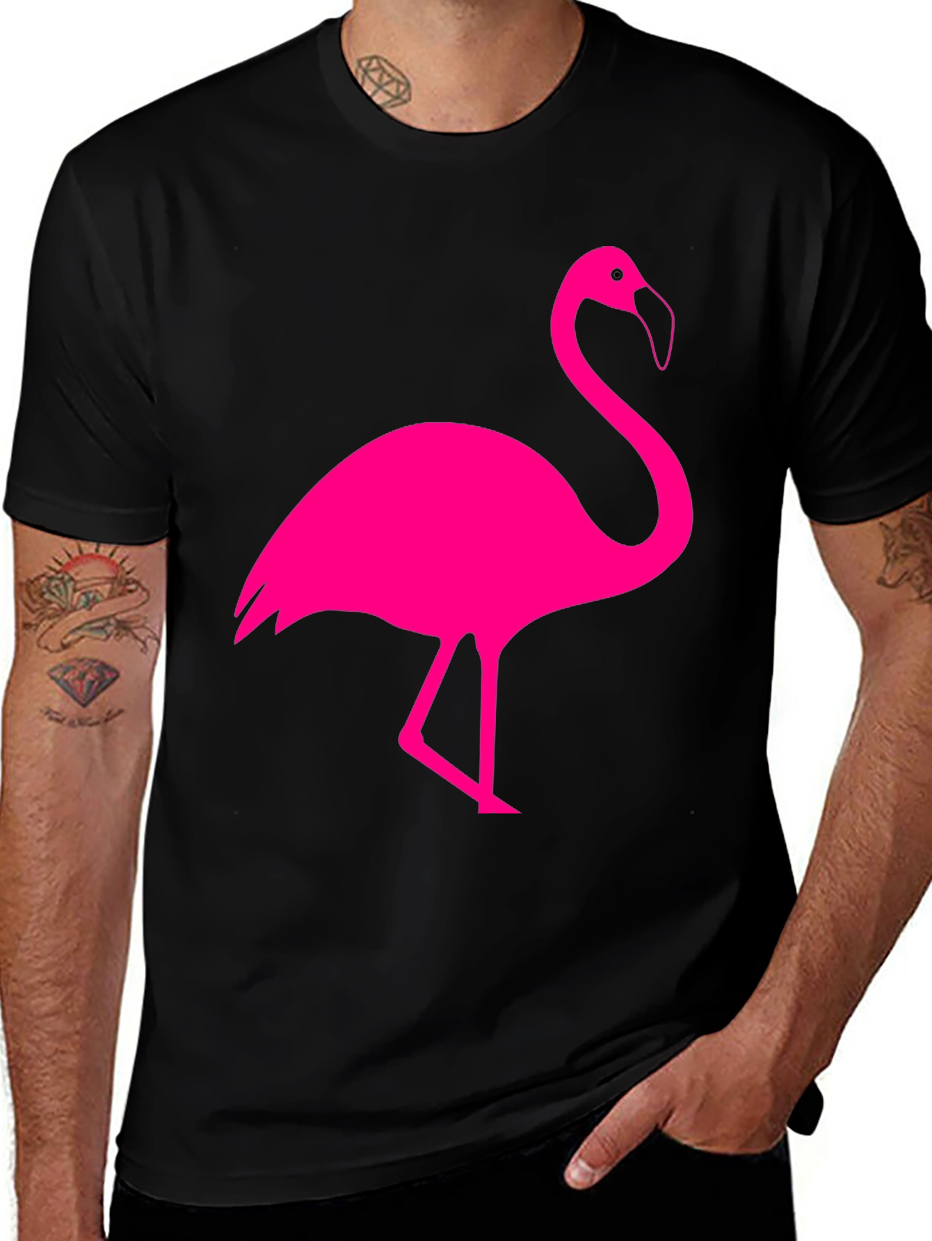 Variant 23 of Pink Flamingo Black T-Shirt
