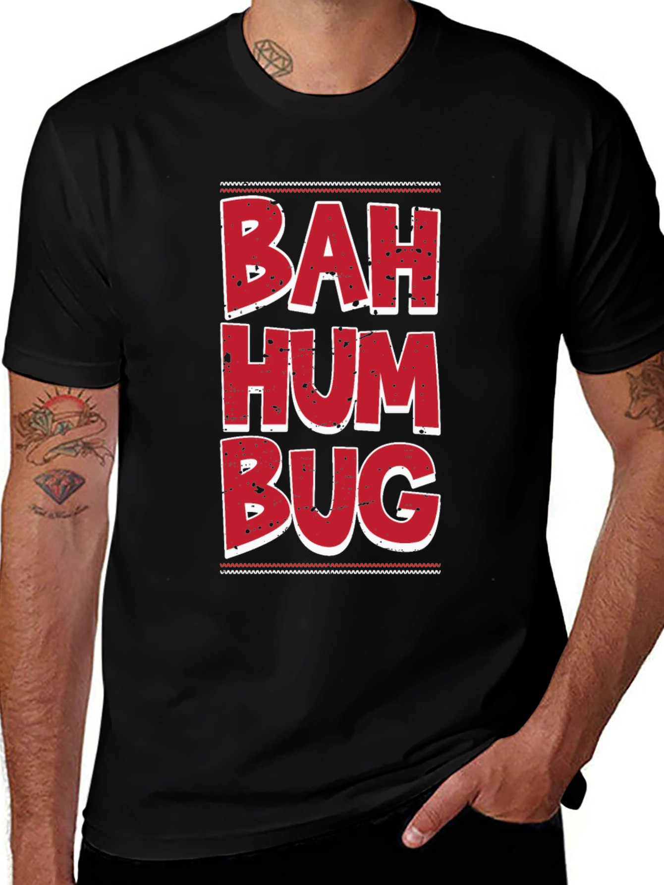 Bah Hum Bug T-Shirt - Christmas Holiday Humor Tee