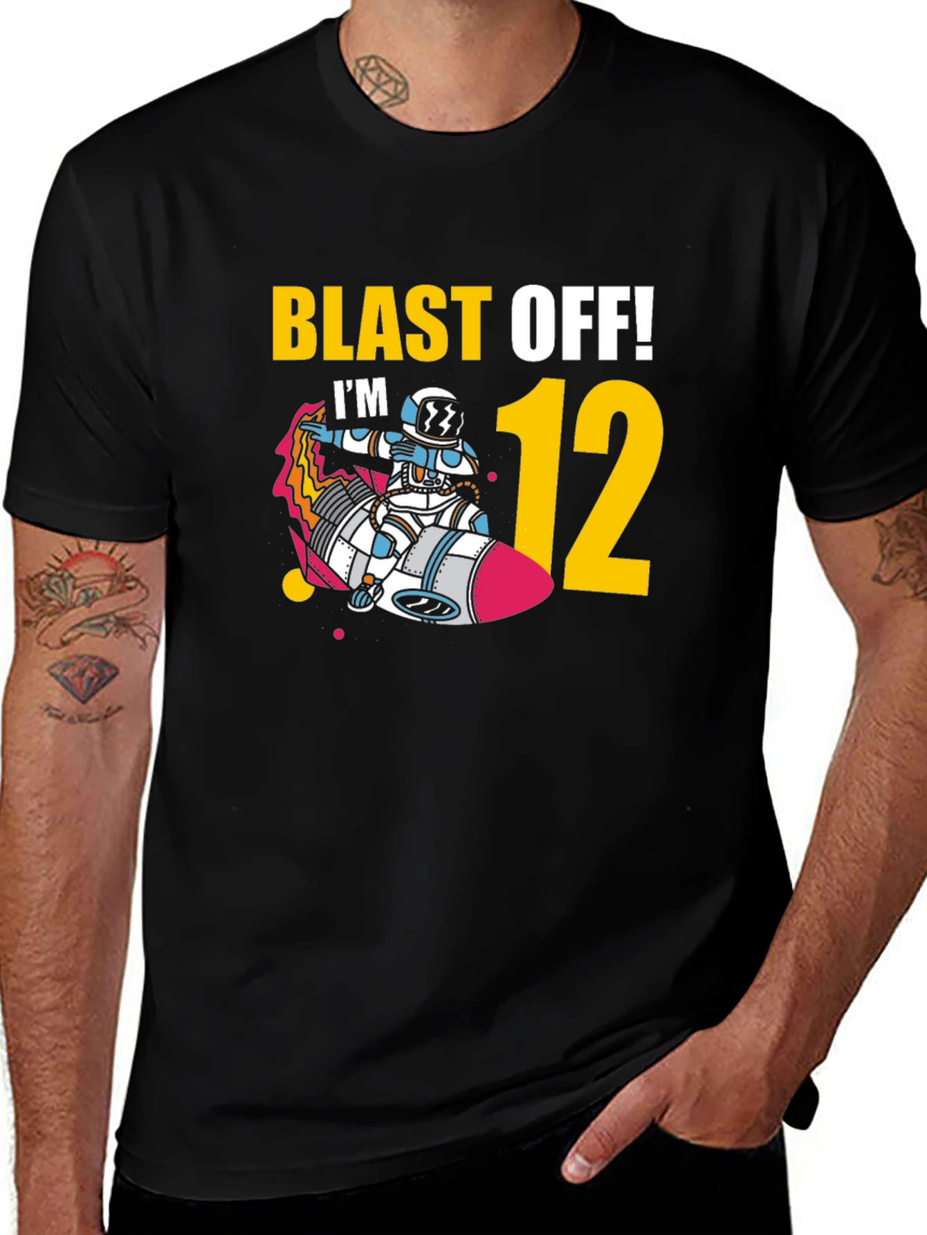 Blast Off I'm 12! Birthday T-Shirt