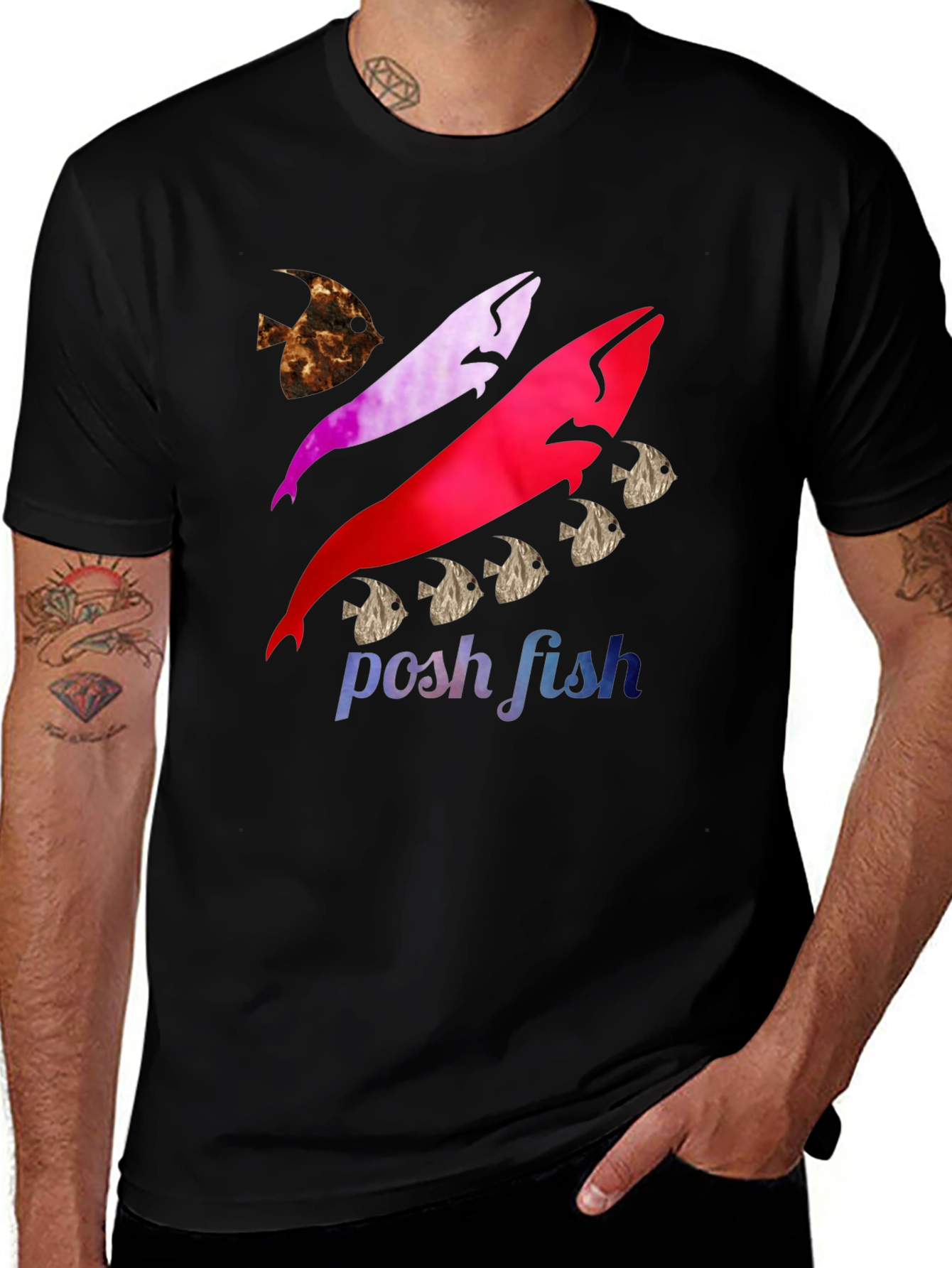 Posh Fish Graphic T-Shirt - Stylish Cotton Tee