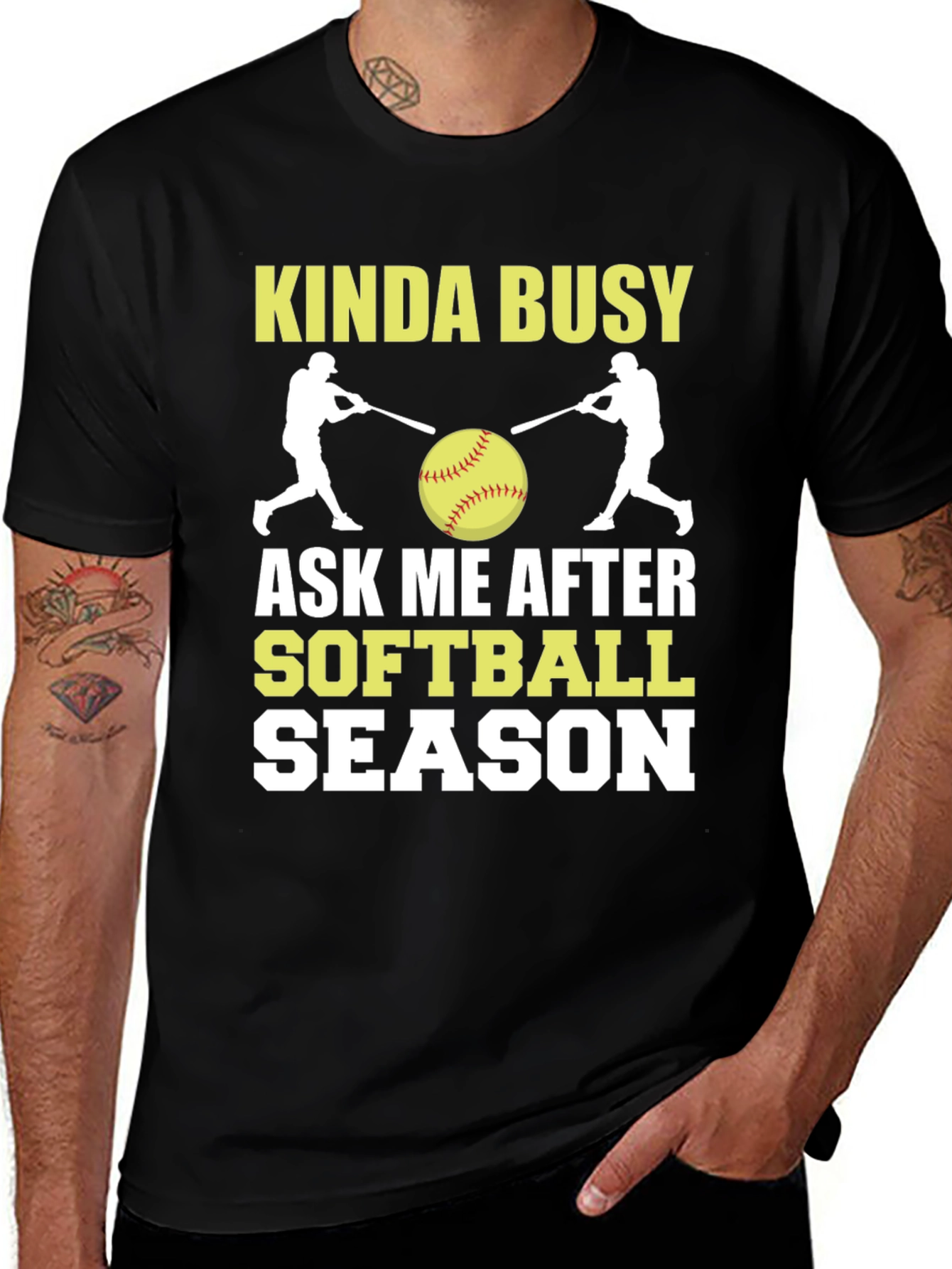 Variant 18 of Kinda Busy Softball Season Graphic T-Shirt