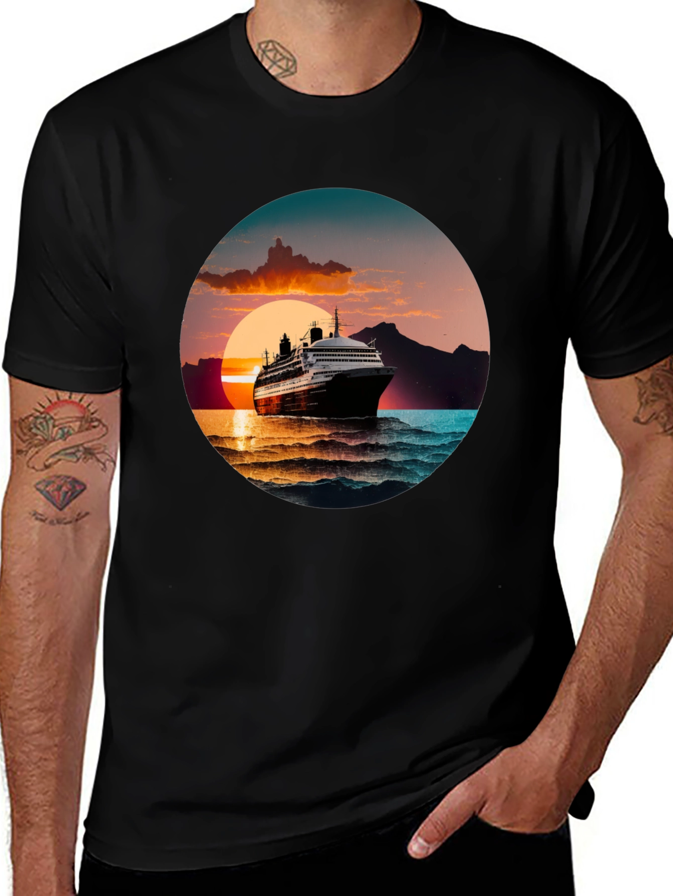 Variant 17 of Sunset Cruise Graphic Tee - Vacation Vibes!