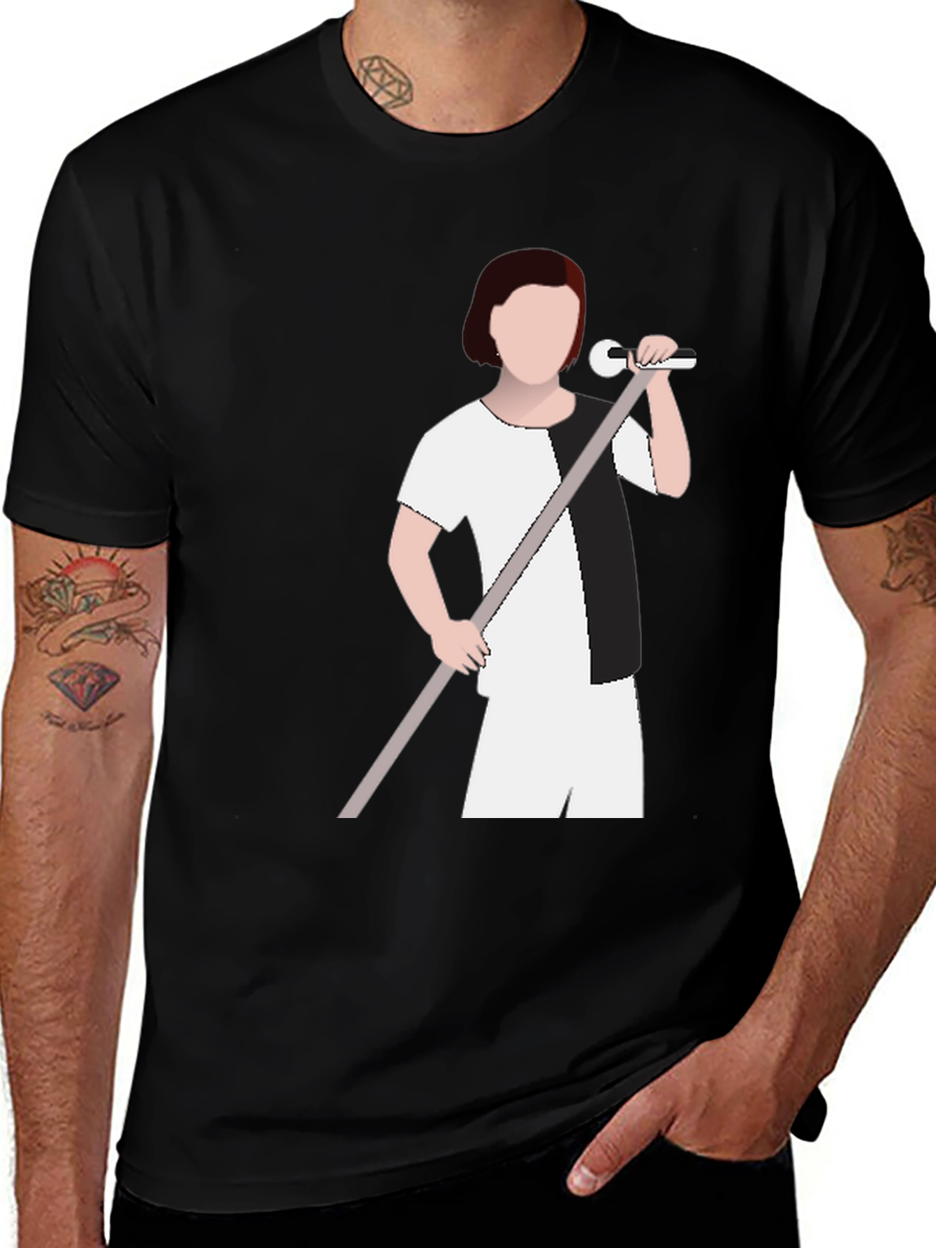 Variant 20 of Monochrome Singer Graphic T-Shirt - Modern Tee