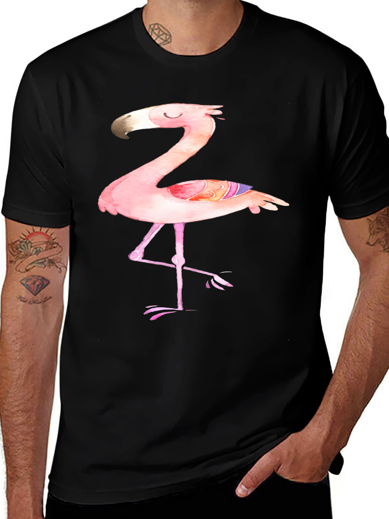 Variant 28 of Watercolor Flamingo Graphic Tee