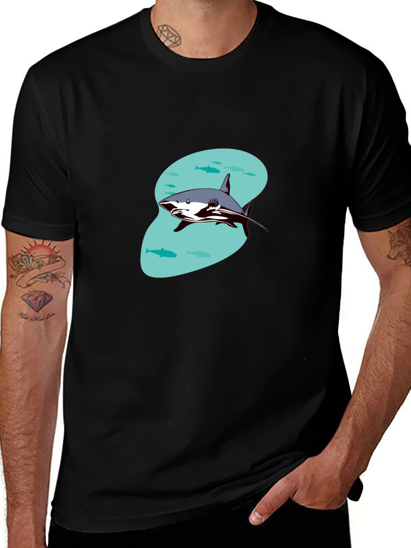 Variant 27 of Shark Graphic Tee - Unique Men's T-Shirt