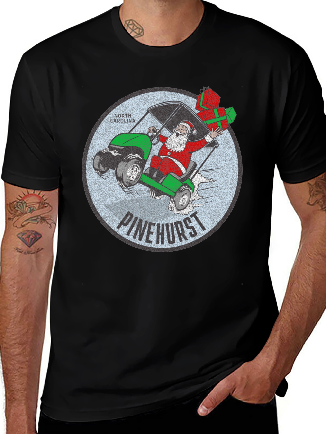 Variant 22 of Pinehurst Santa Golf Cart T-Shirt
