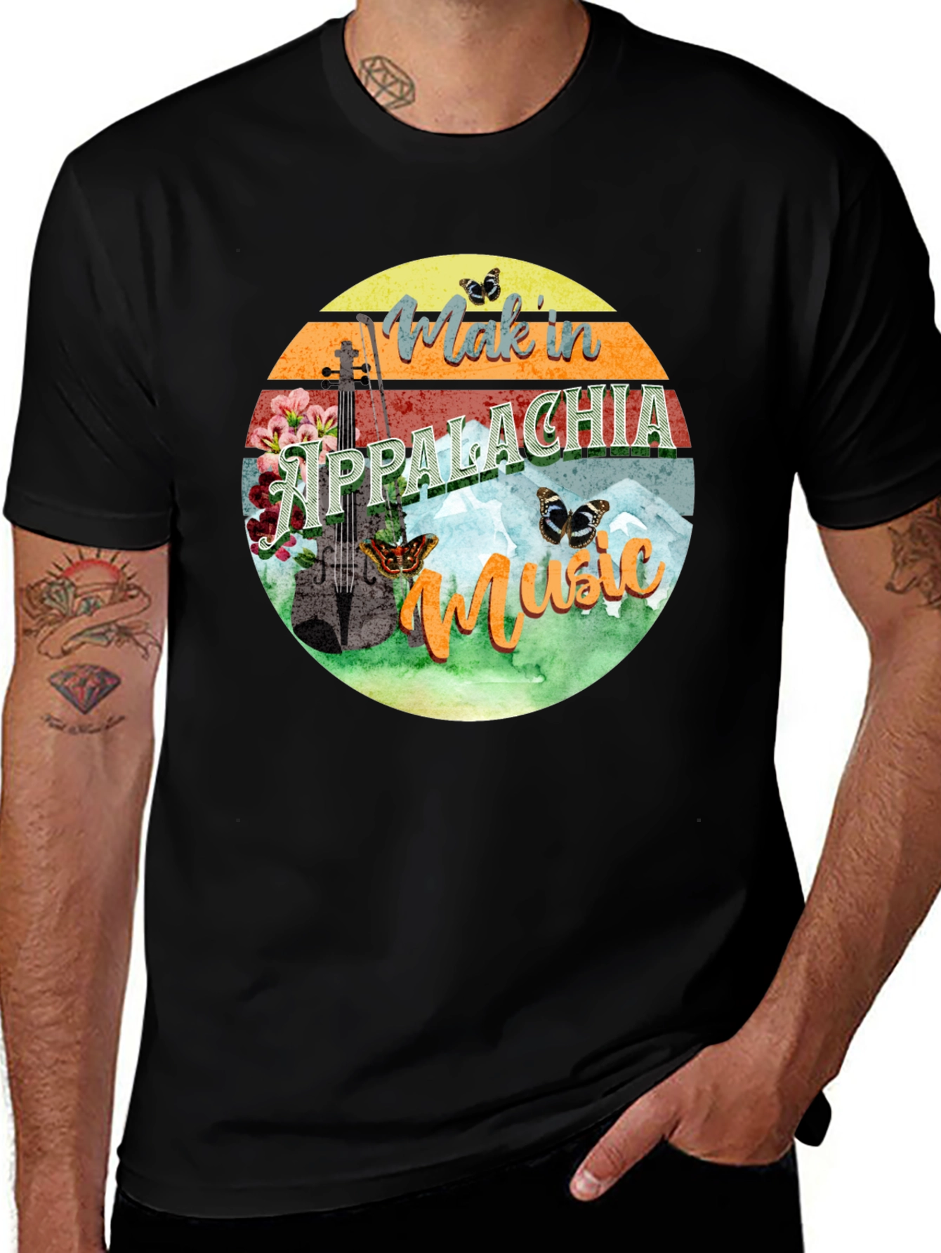 Variant 11 of Appalachia Music Graphic Tee - Retro Mountain Vibes