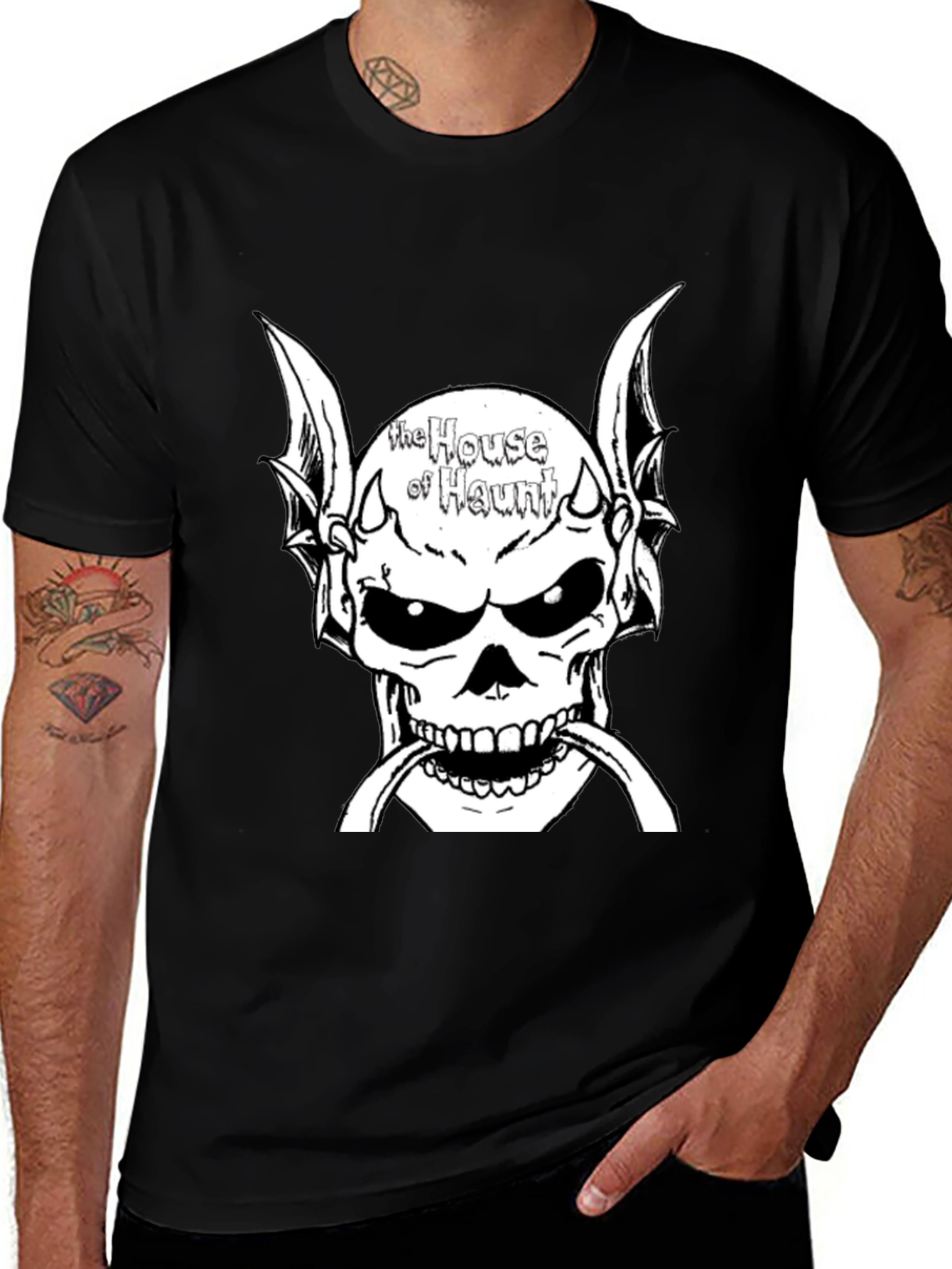 Variant 28 of House of Haunt Skull Graphic T-Shirt