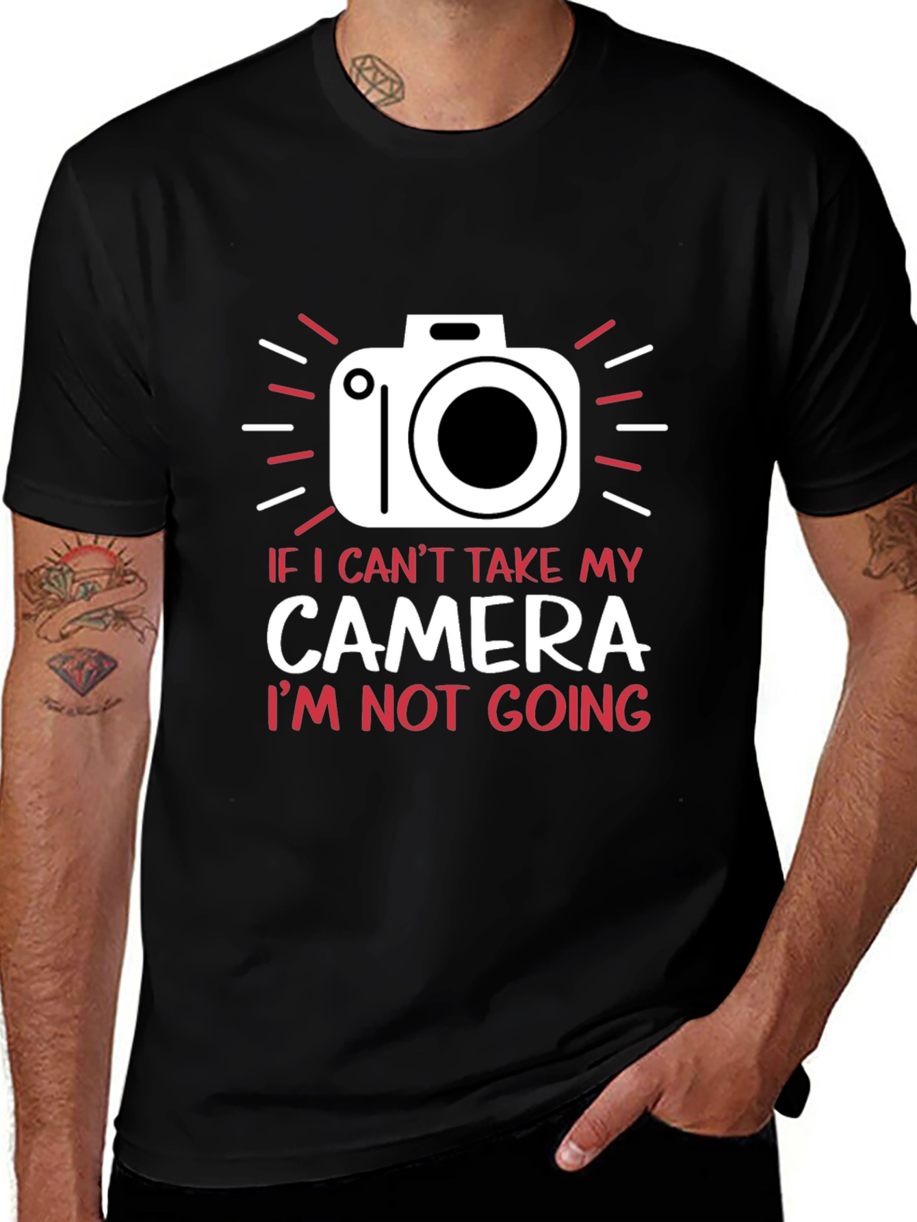 Black Camera Graphic T-Shirt - Photography Lover Tee main image