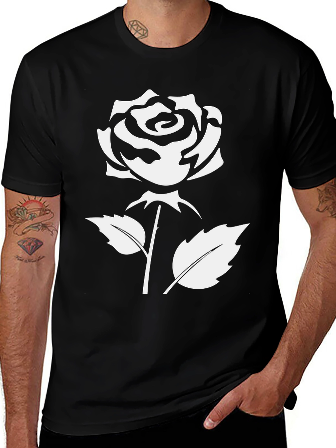Variant 9 of Black Rose Graphic Tee - Stylish & Comfortable