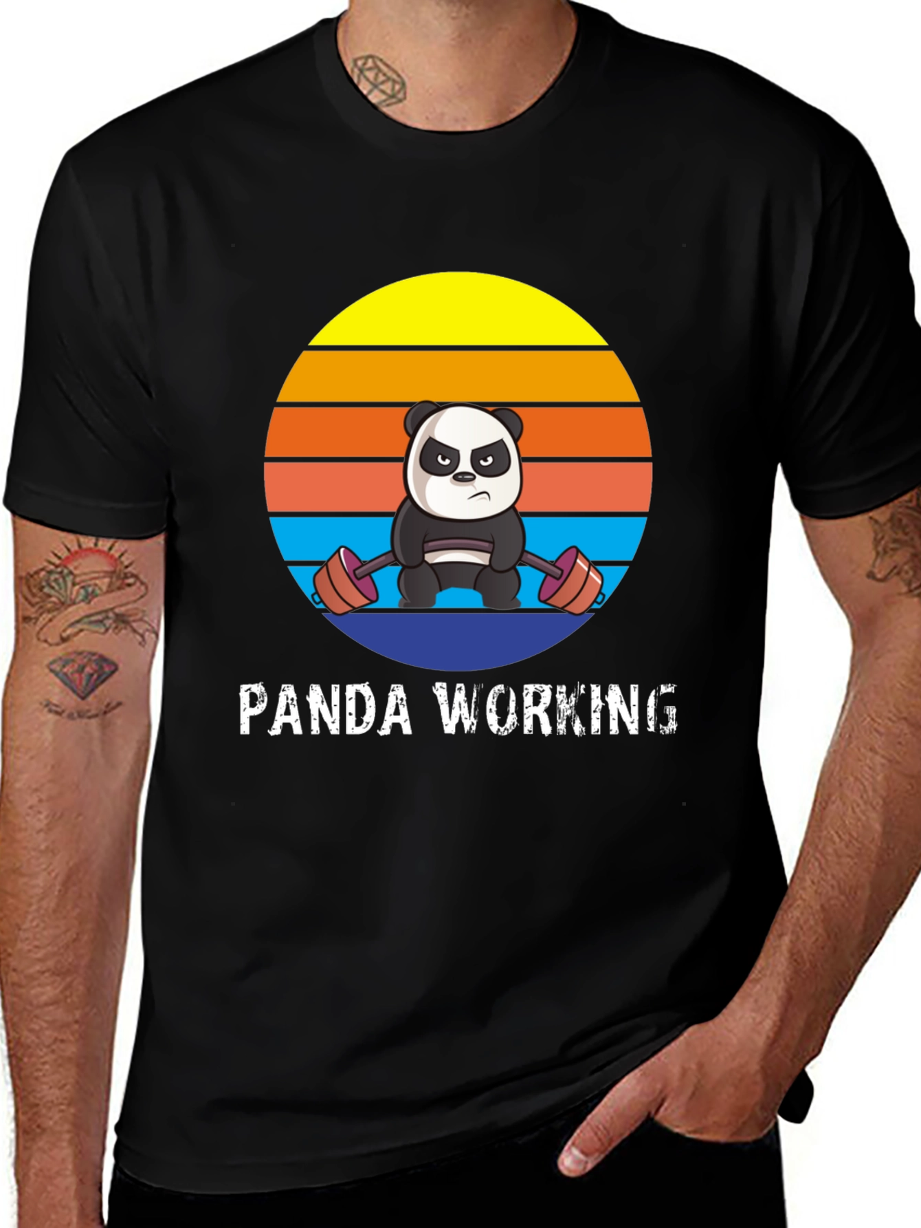 Variant 4 of Panda Working Out Graphic T-Shirt