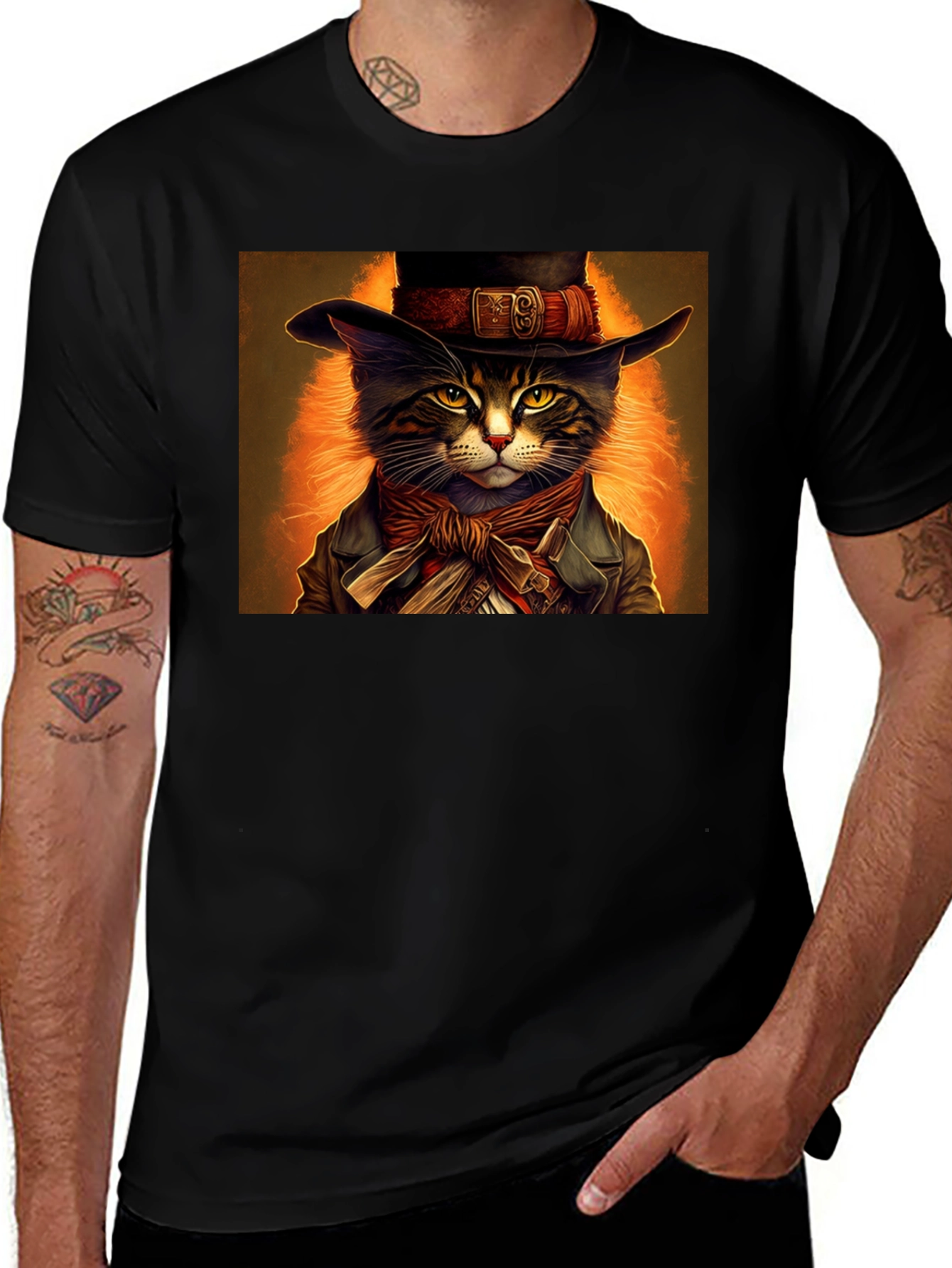 Variant 19 of Dapper Cat T-Shirt - Steampunk Style