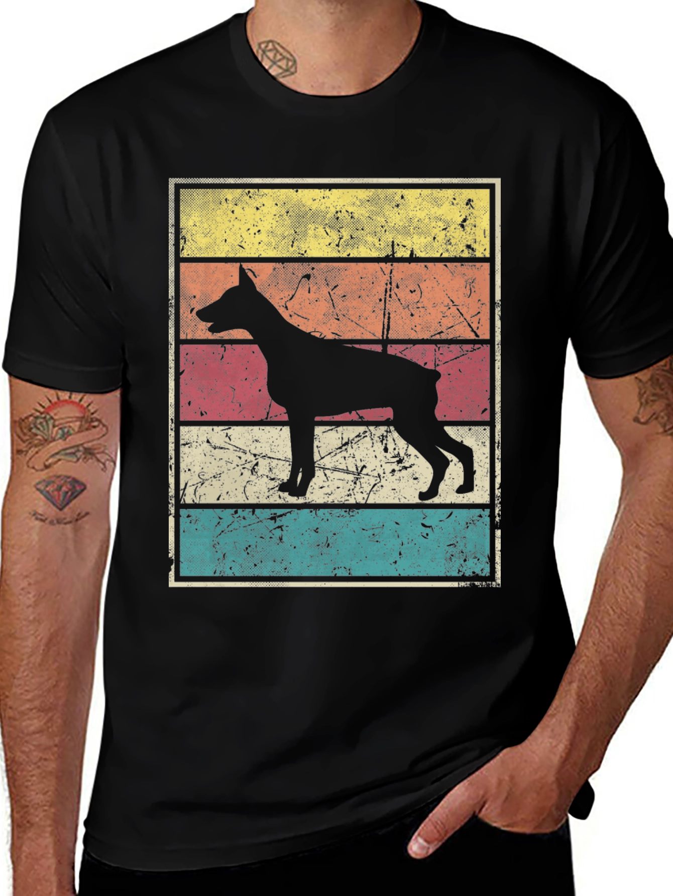Retro Doberman Graphic T-Shirt - Vintage Style Tee
