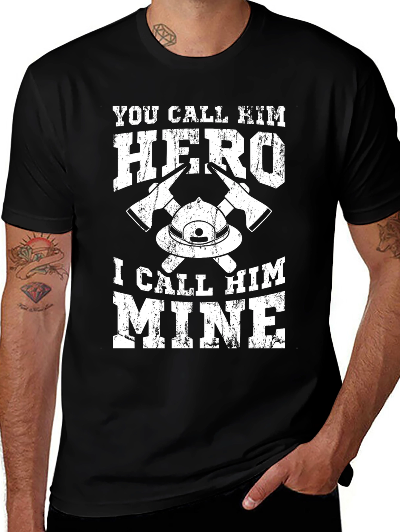 Variant 27 of Firefighter Hero T-Shirt - I Call Him Mine