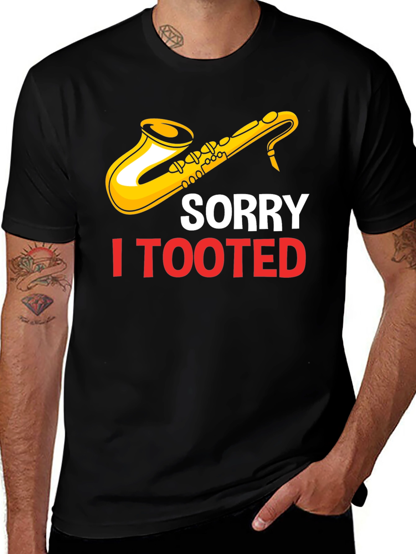 Variant 2 of Saxophone Sorry I Tooted Funny Graphic T-Shirt