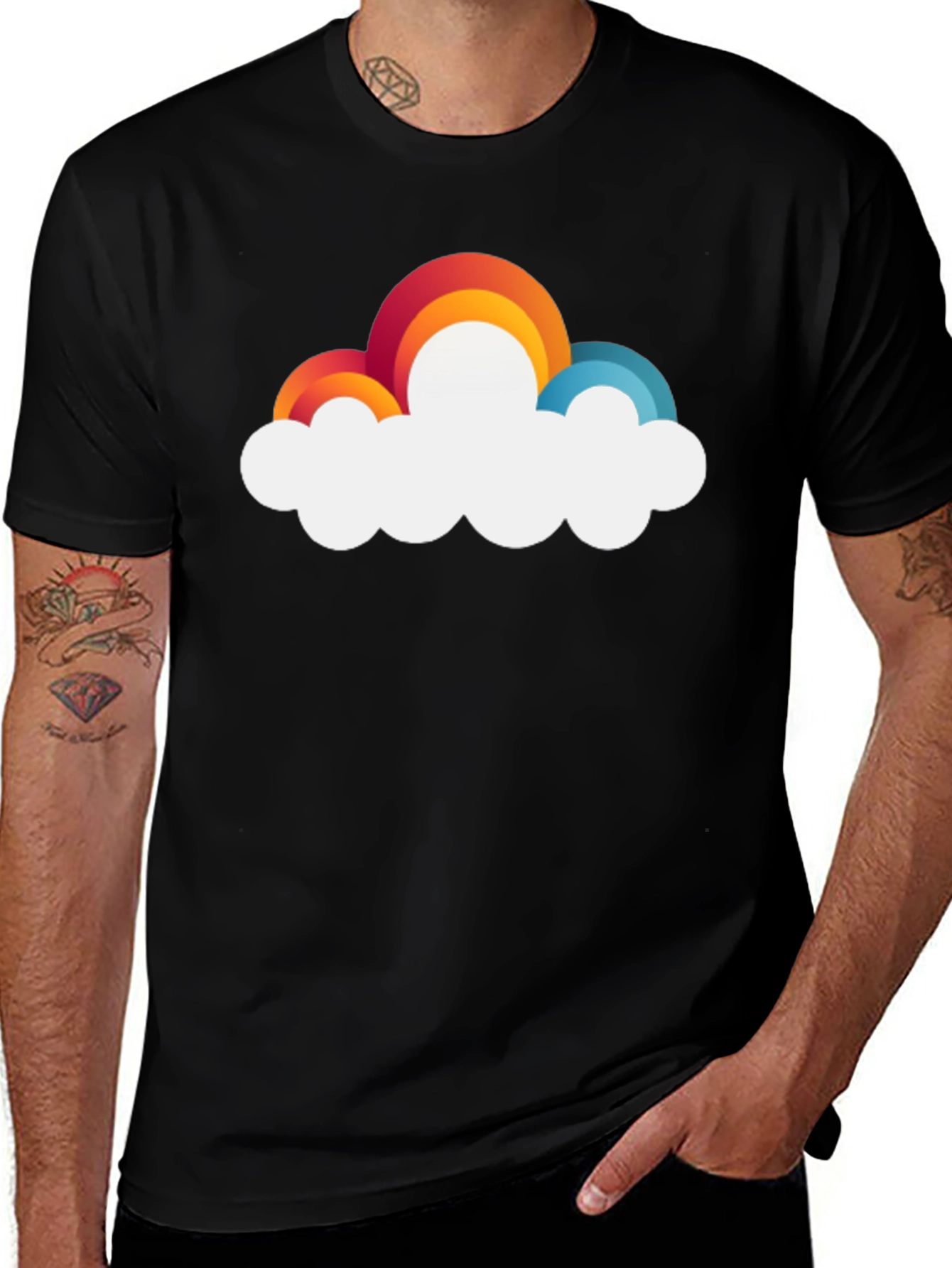 Variant 17 of Rainbow Cloud Graphic T-Shirt - Unisex Casual Tee