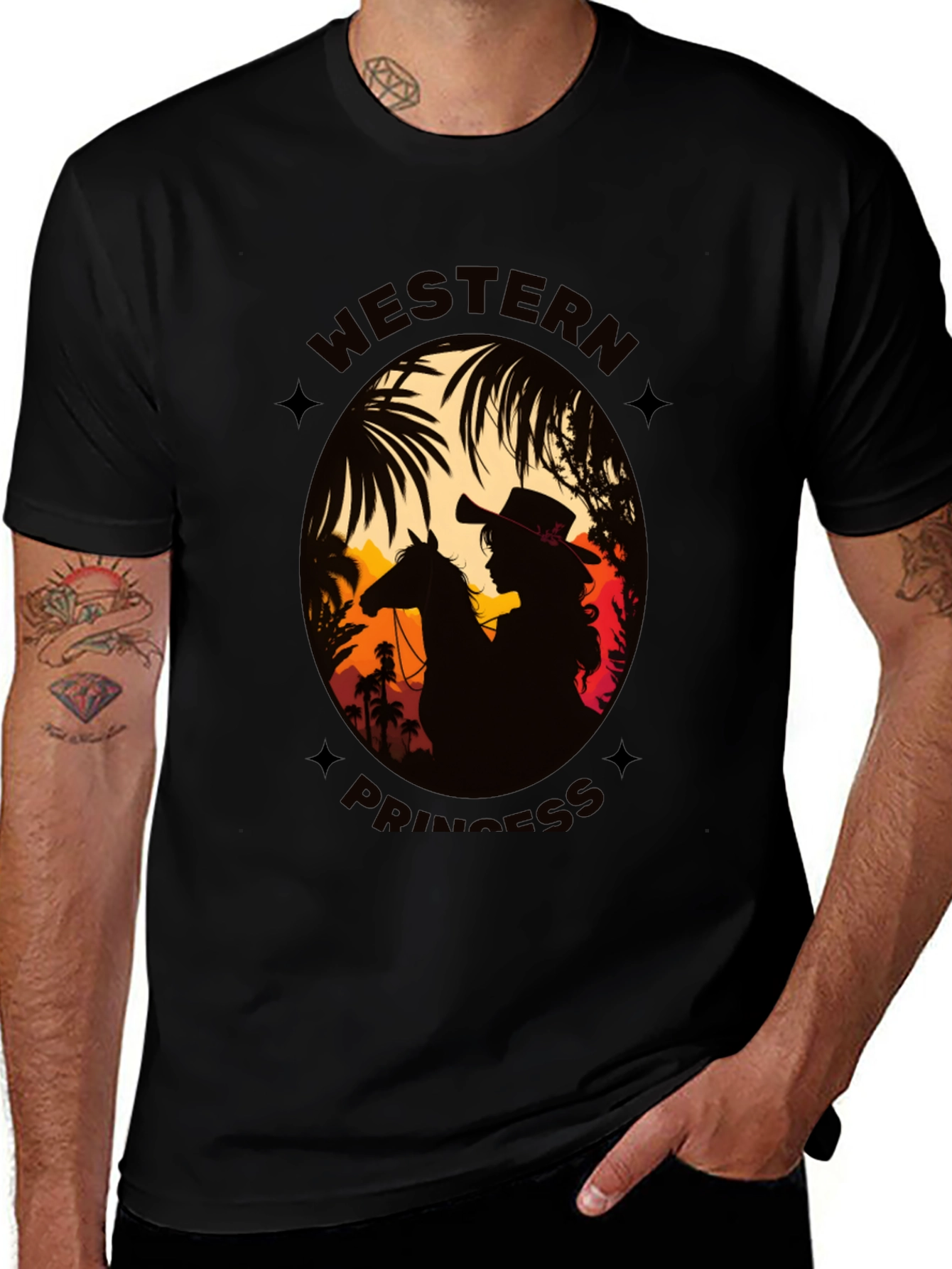 Variant 10 of Western Princess Graphic T-Shirt - Cowboy Cowgirl Style