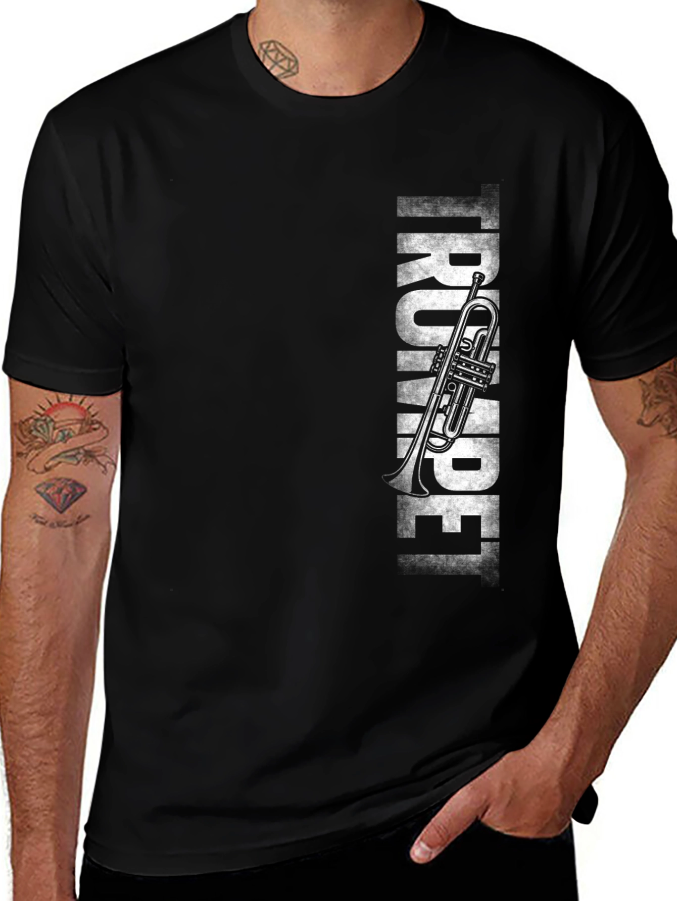 Variant 23 of Trumpet Instrument Graphic Print Tee