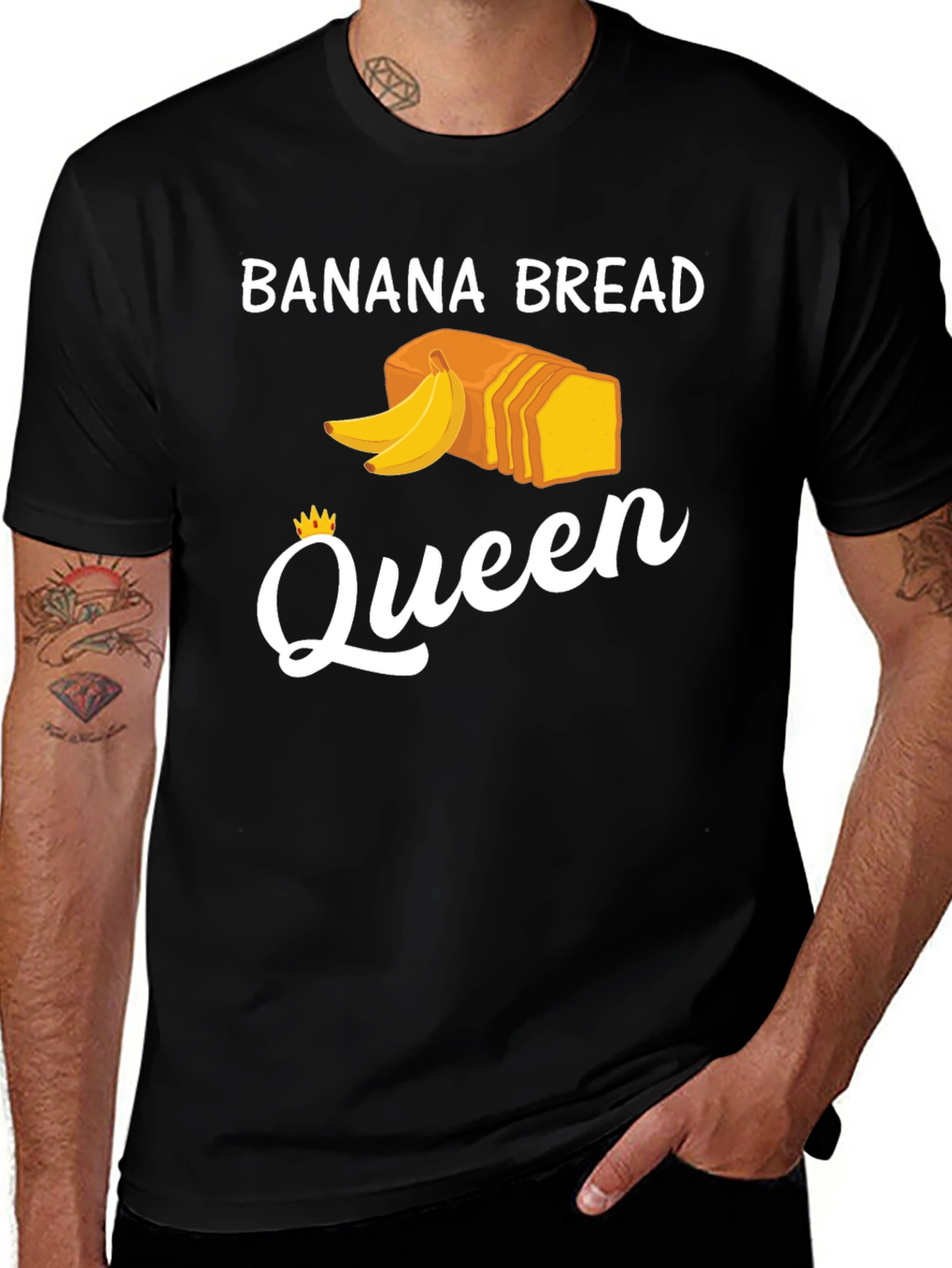 Variant 15 of Banana Bread Queen T-Shirt - Novelty Foodie Tee