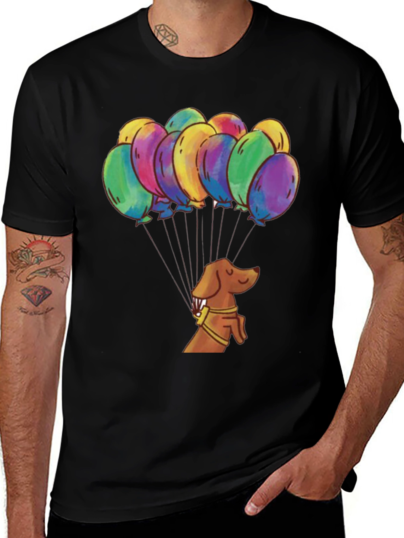 Variant 19 of Dachshund Balloon Ride Graphic Tee