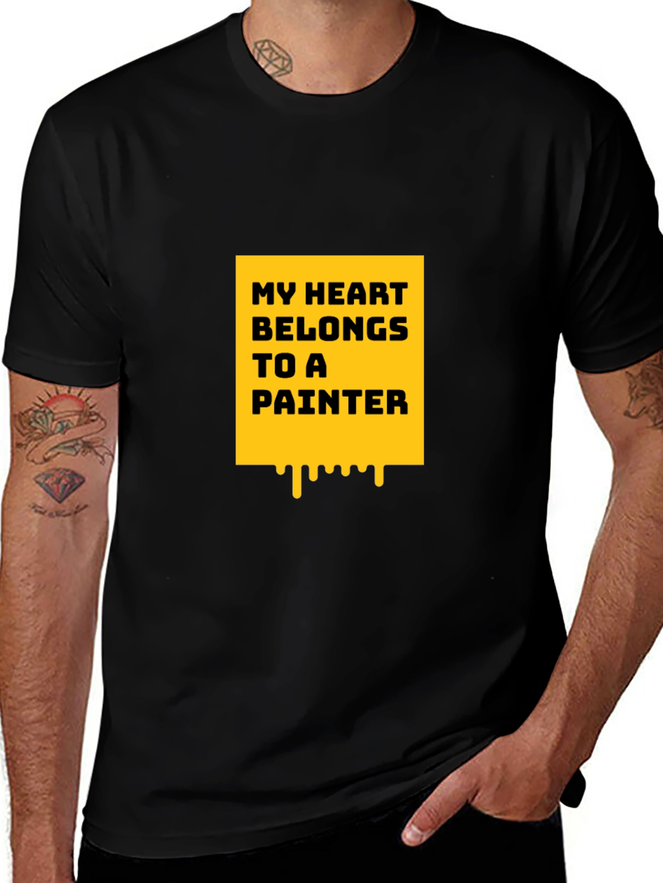 Variant 24 of Heart Belongs to Painter Black Graphic Tee