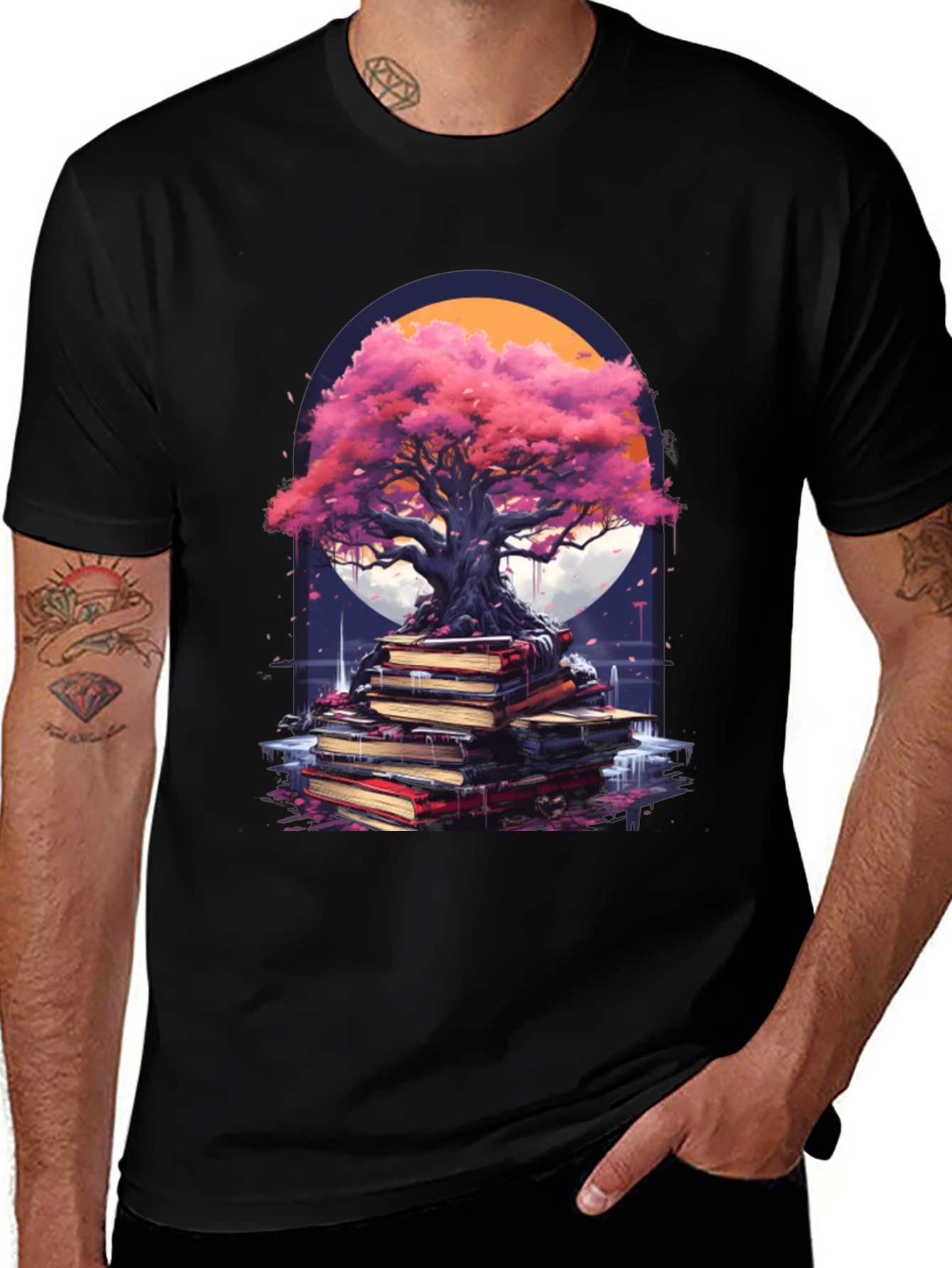 Variant 9 of Enlightenment Tree on Books T-Shirt