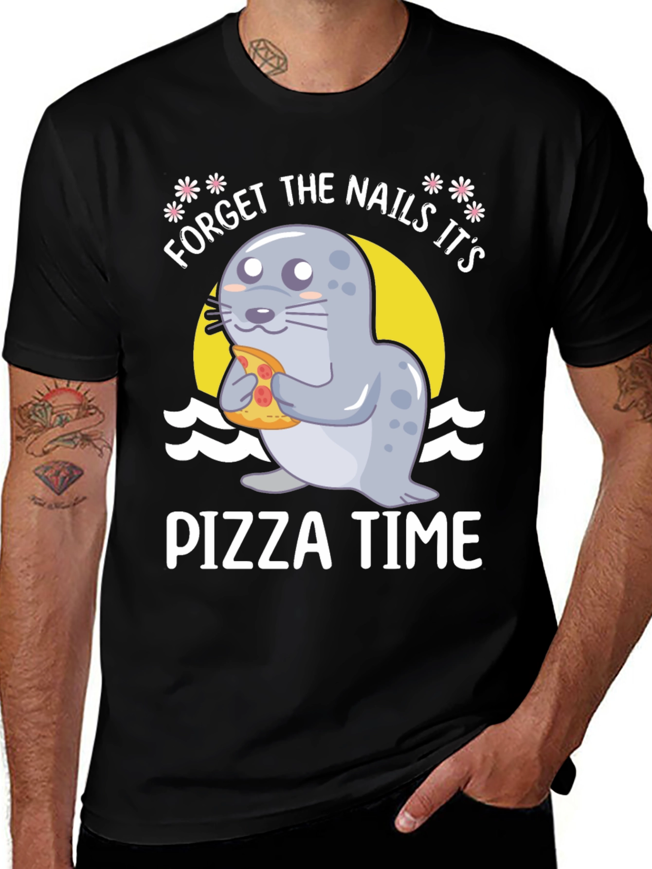 Variant 27 of Pizza Time Seal T-Shirt - Forget The Nails!