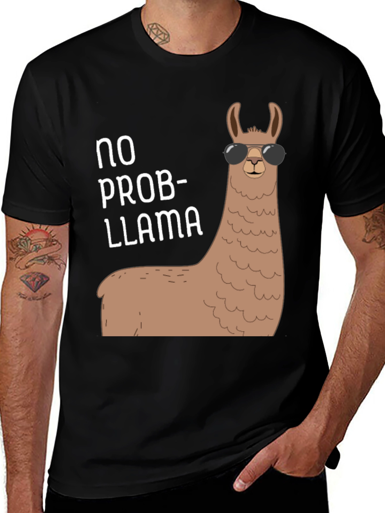 Variant 8 of No Prob-llama T-Shirt: Cool Llama with Shades!