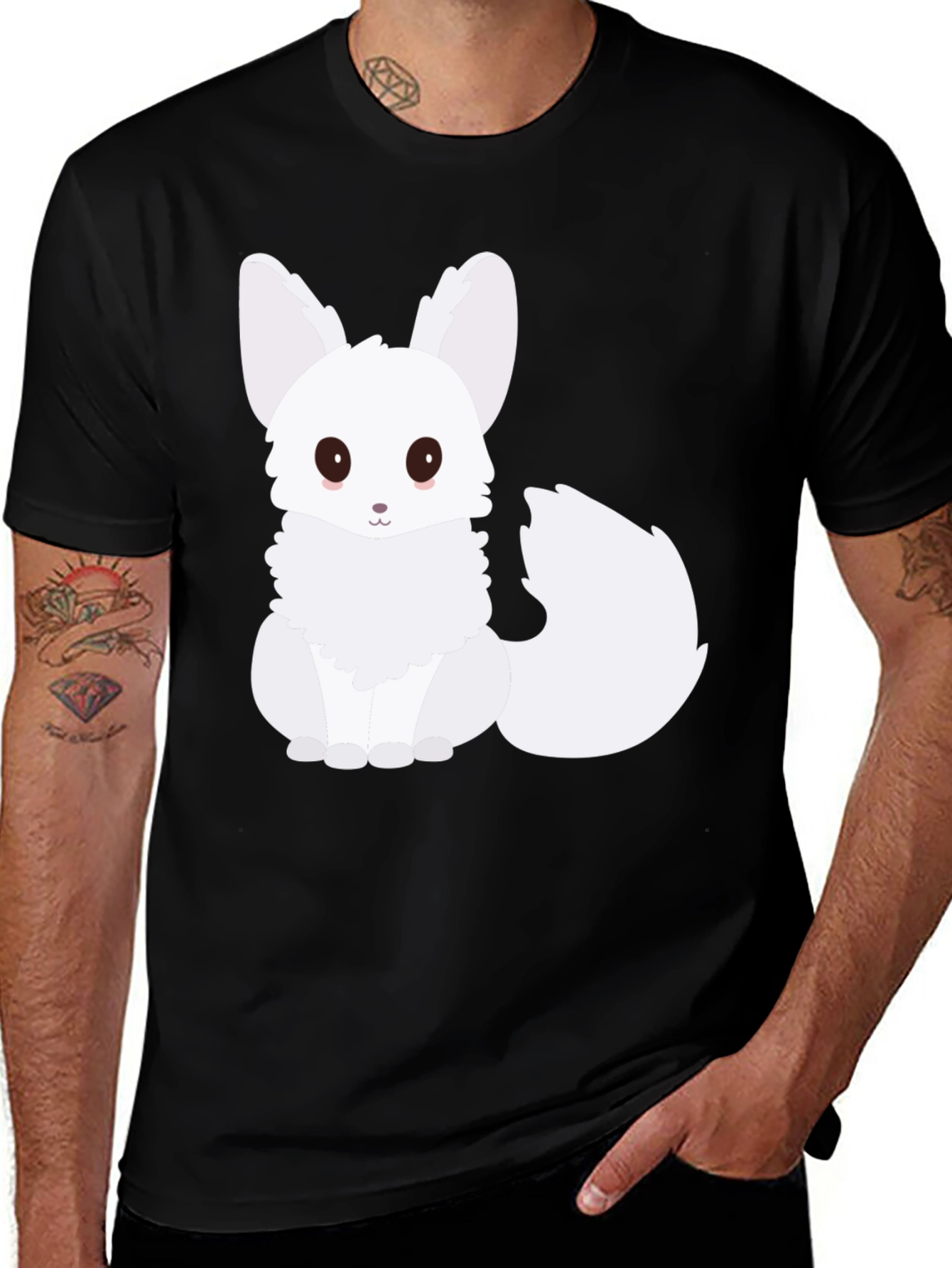 Variant 15 of Cute Arctic Fox Graphic Tee - Soft Style