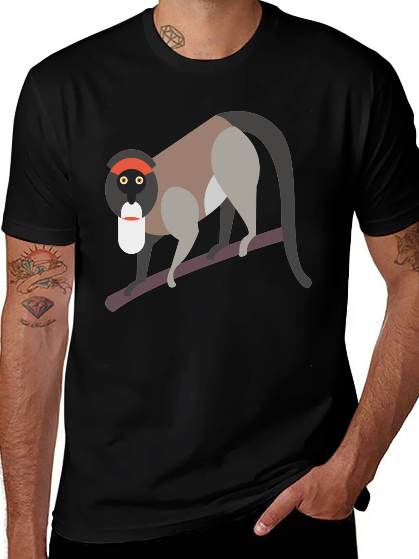 Variant 14 of Unique Monkey Graphic T-Shirt - Black