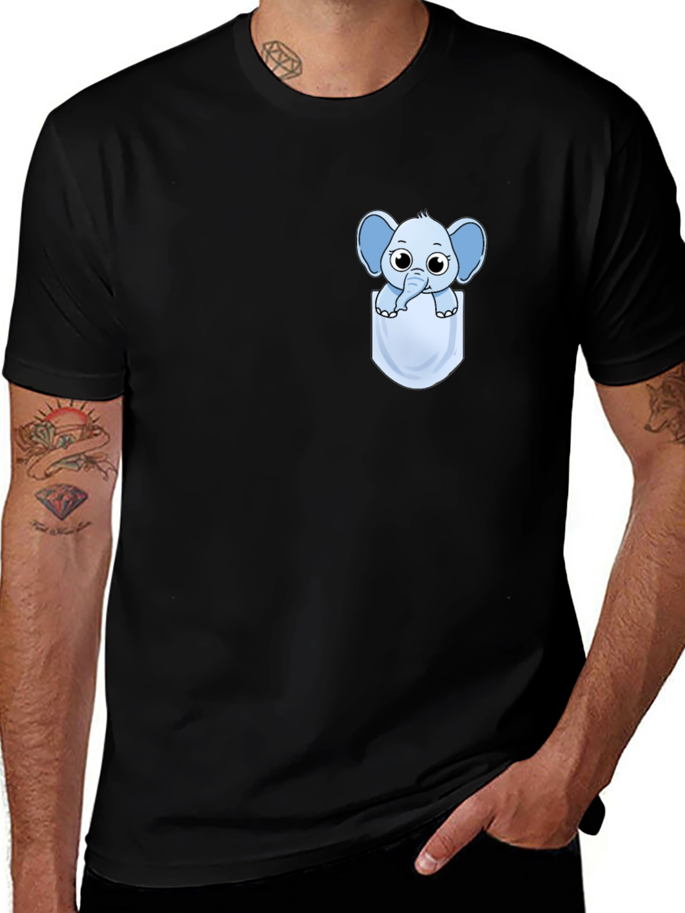 Variant 16 of Cute Cartoon Elephant Pocket T-Shirt