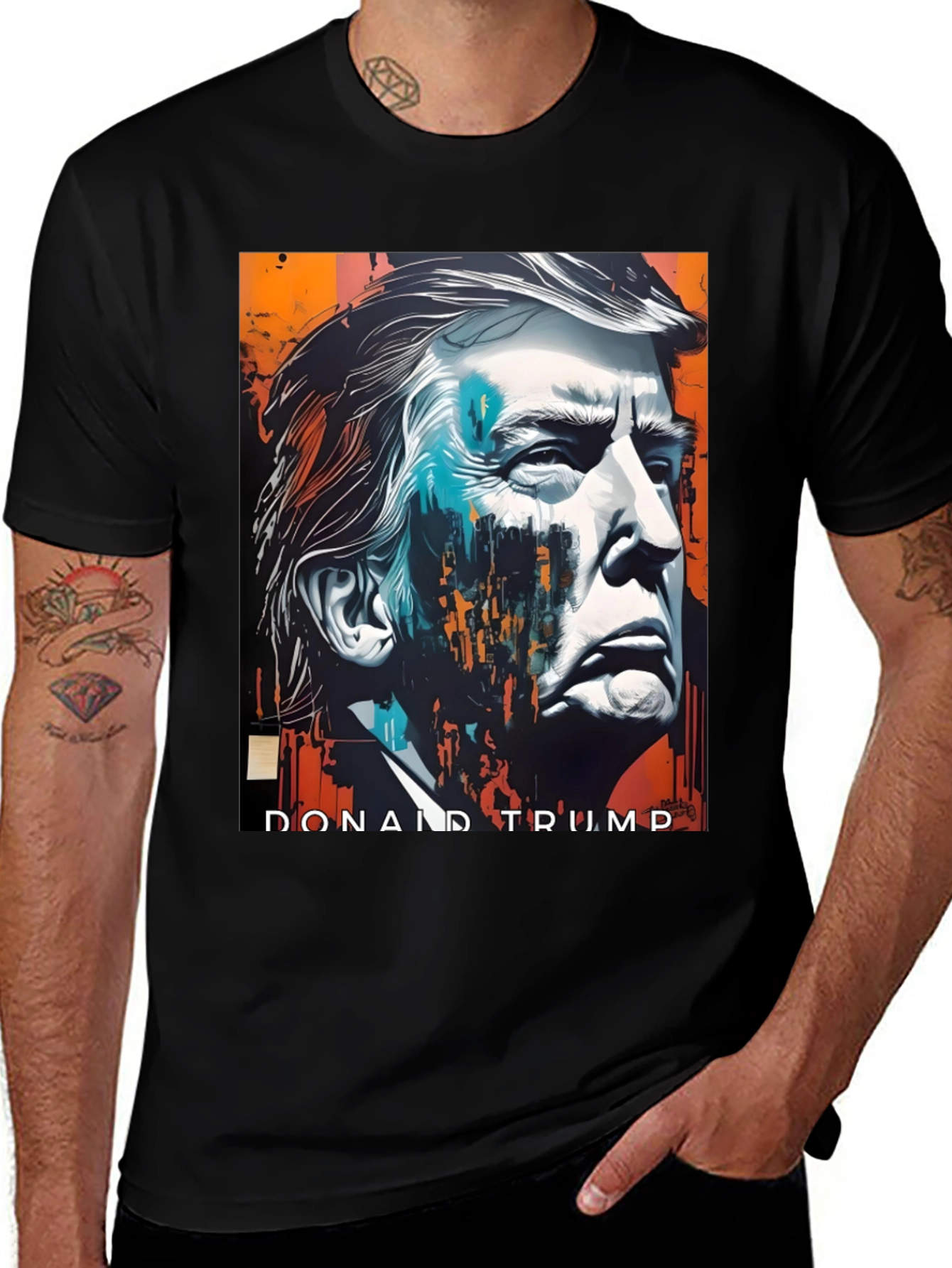 Donald Trump Graphic Print Tee - Black