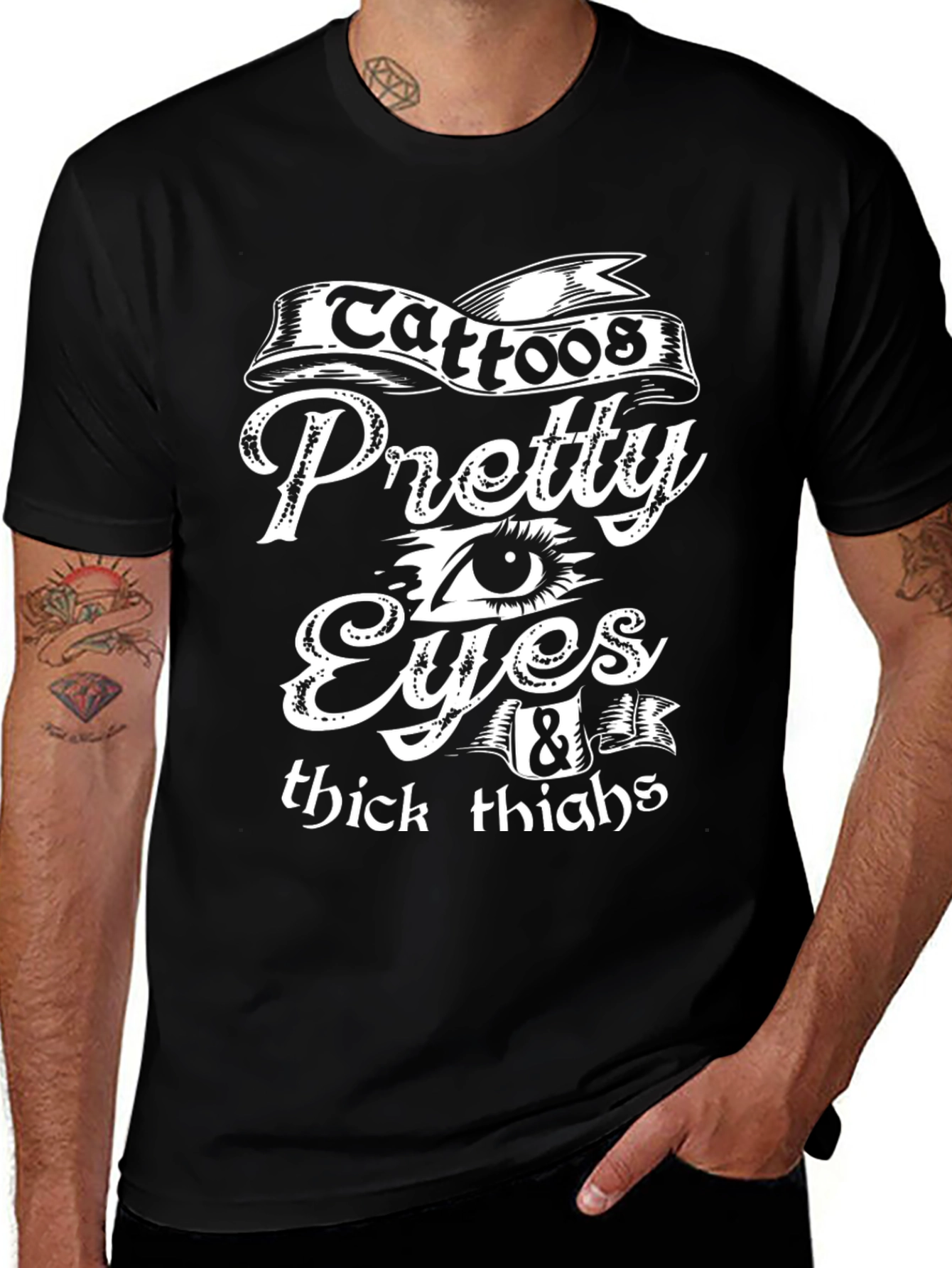 Variant 5 of Tattoos, Pretty Eyes & Thick Thighs Graphic T-Shirt