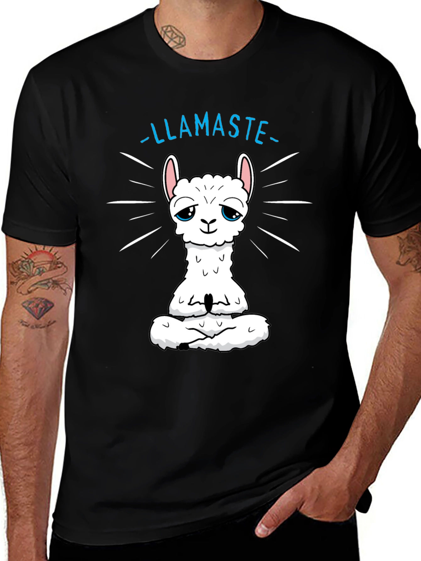 Llamaste T-Shirt - Meditating Llama Yoga Tee