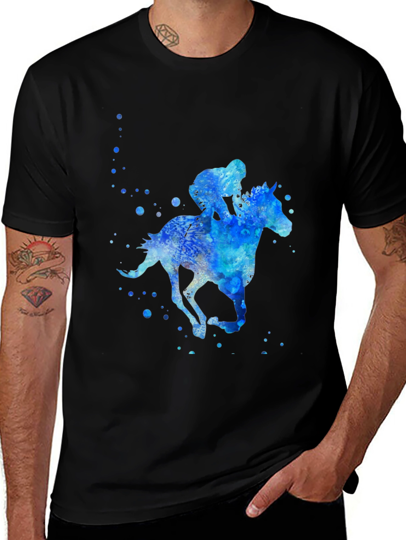 Variant 11 of Horse Racing Watercolor Graphic Tee