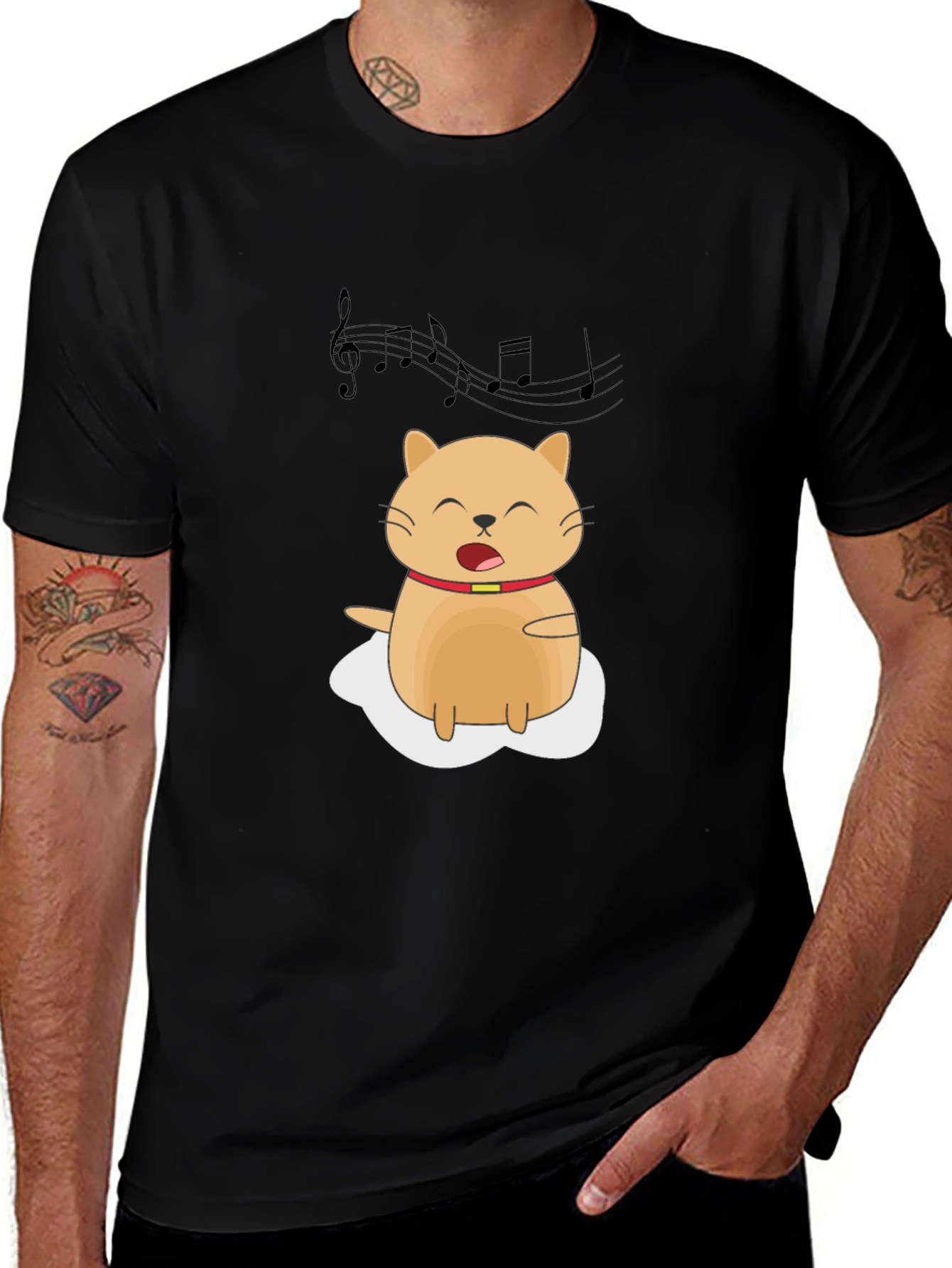 Variant 20 of Singing Cat T-Shirt - Music Lover Tee