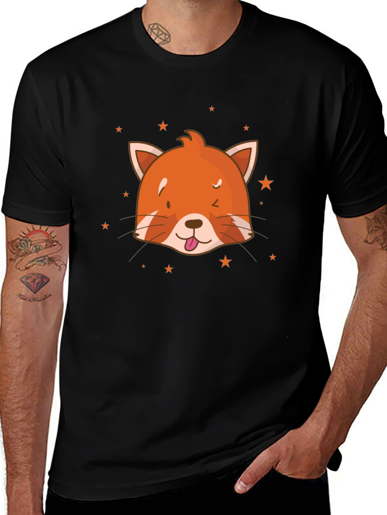 Variant 18 of Red Panda Starry Tee - Cute Graphic T-Shirt