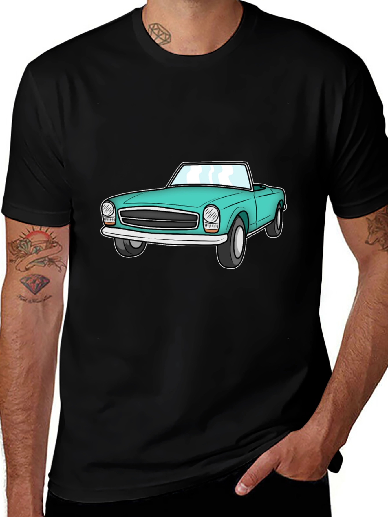 Variant 23 of Retro Car Graphic Tee - Cool Roadster Design