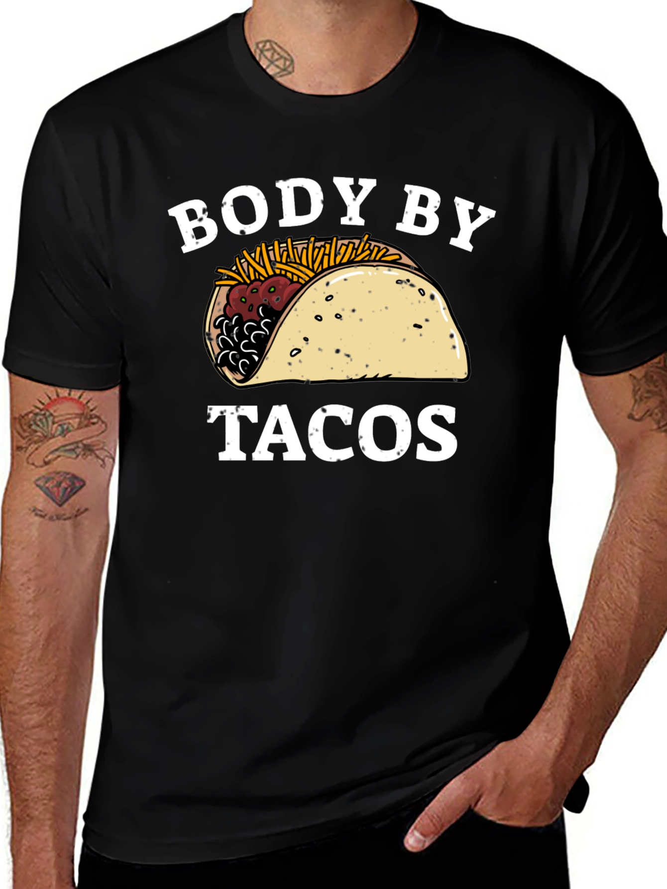 Variant 27 of Body By Tacos Graphic Tee - Unisex Black T-Shirt