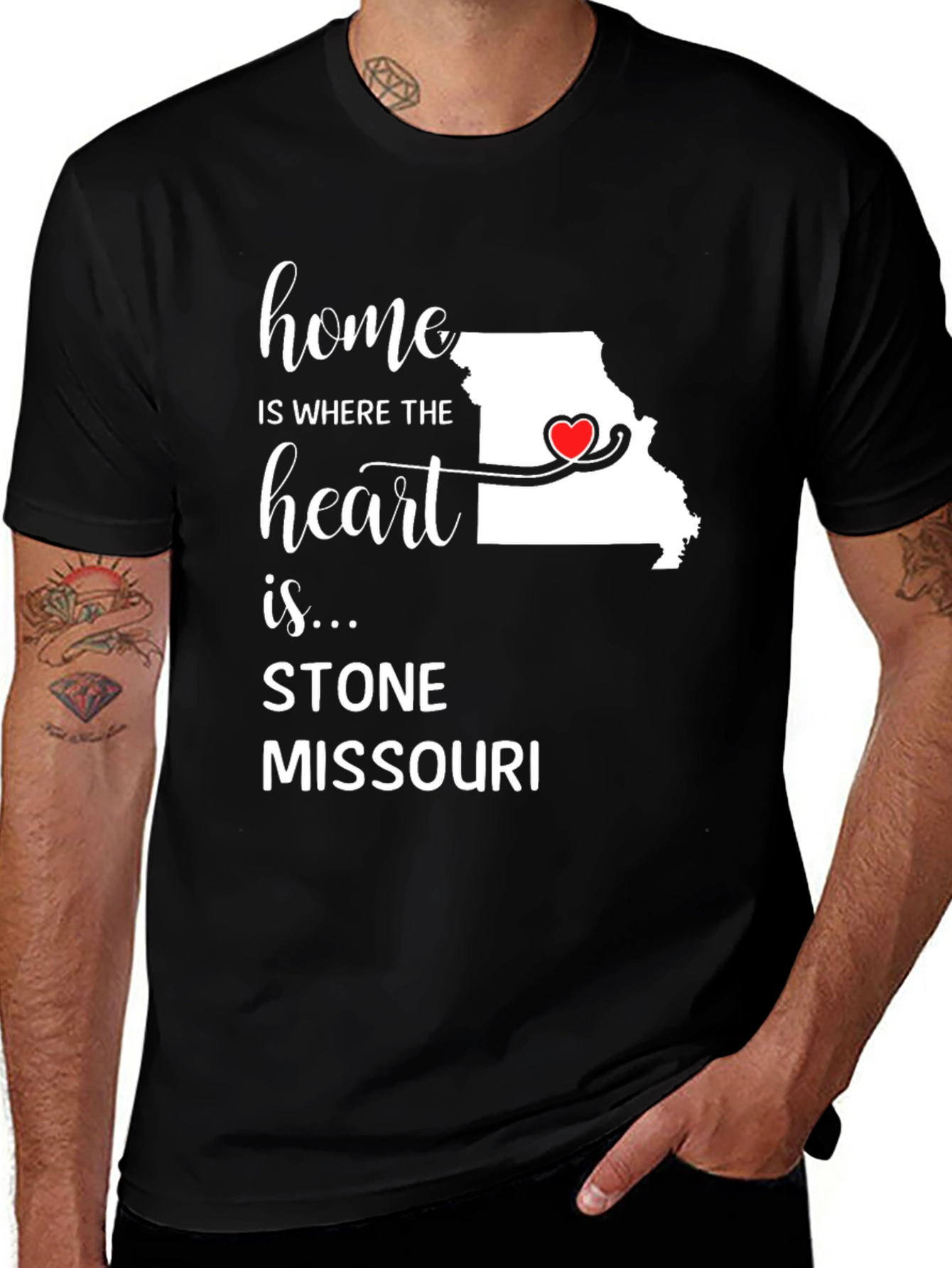 Home is Where the Heart is T-Shirt - Stone Missouri
