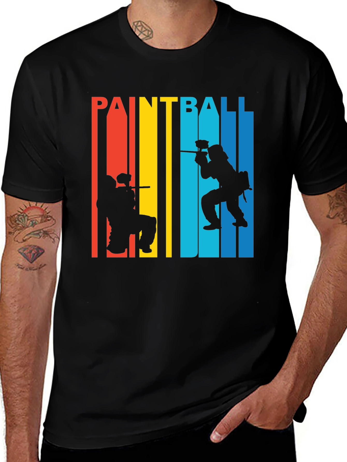Variant 23 of Paintball Silhouette Graphic T-Shirt - Stylish Sportswear