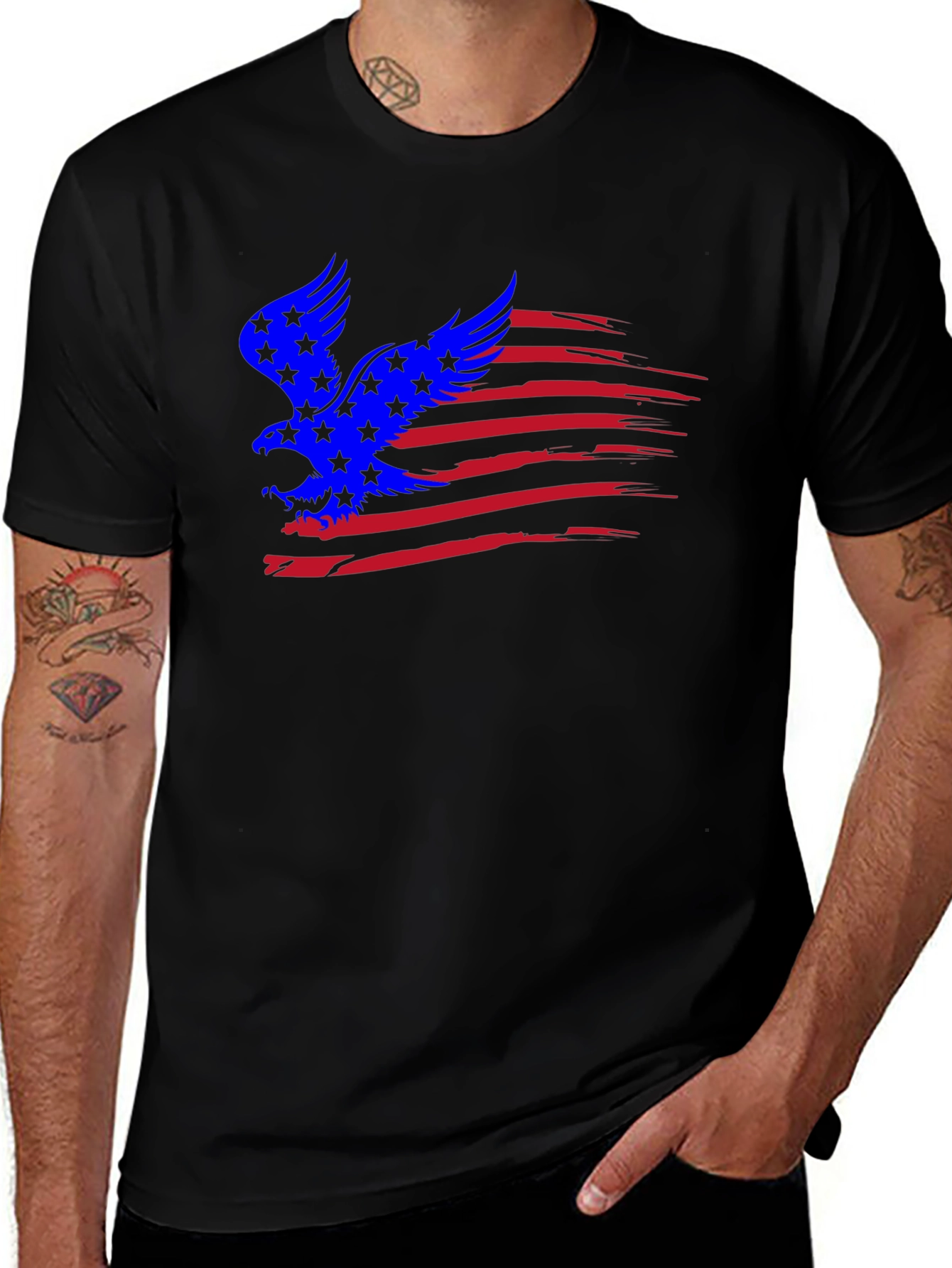 Variant 16 of Patriotic Eagle USA Flag Graphic T-Shirt