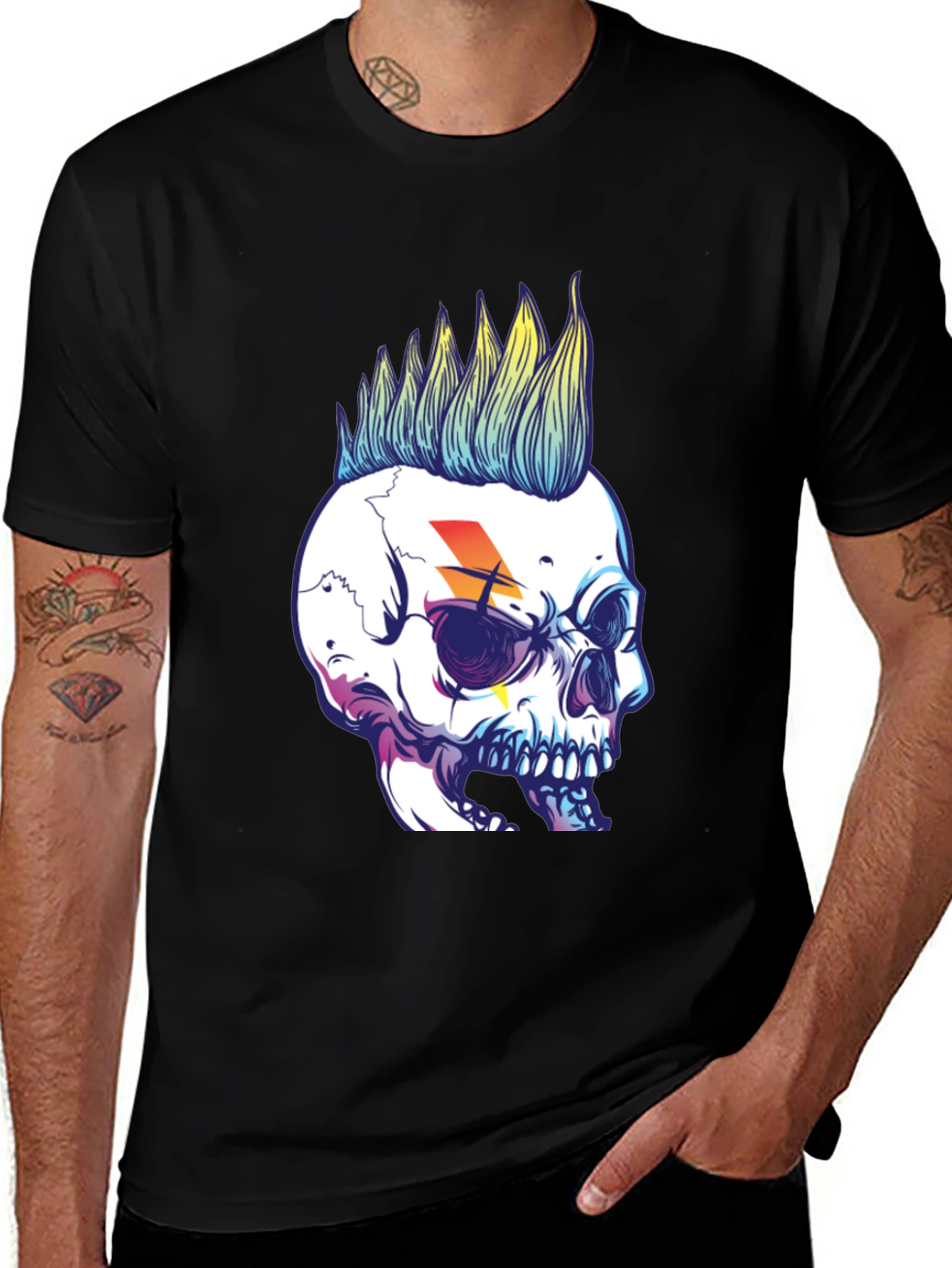 Skull Punk Graphic T-Shirt - Edgy Style