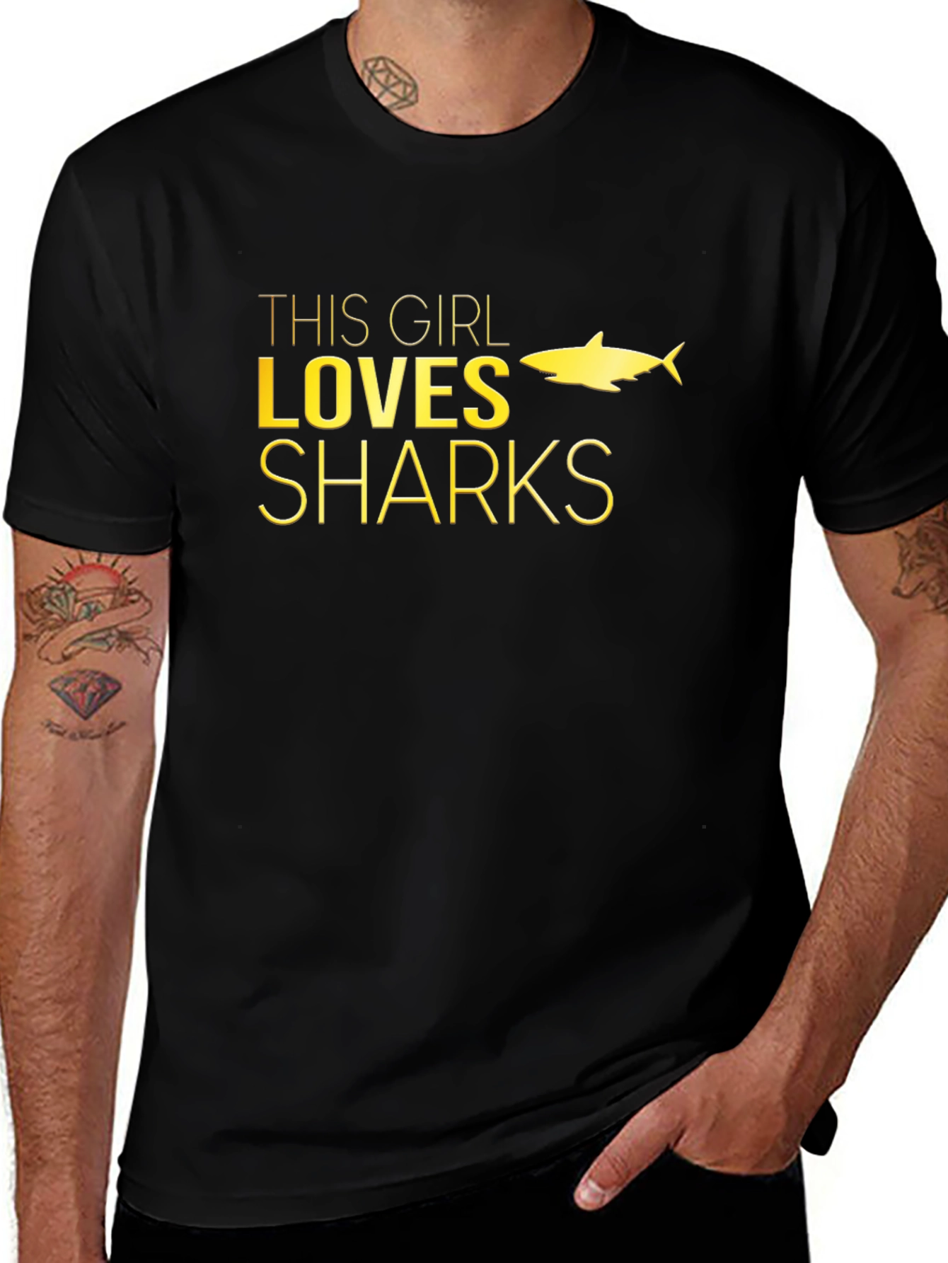 Variant 23 of Shark Lover Tee - This Girl Loves Sharks T-Shirt