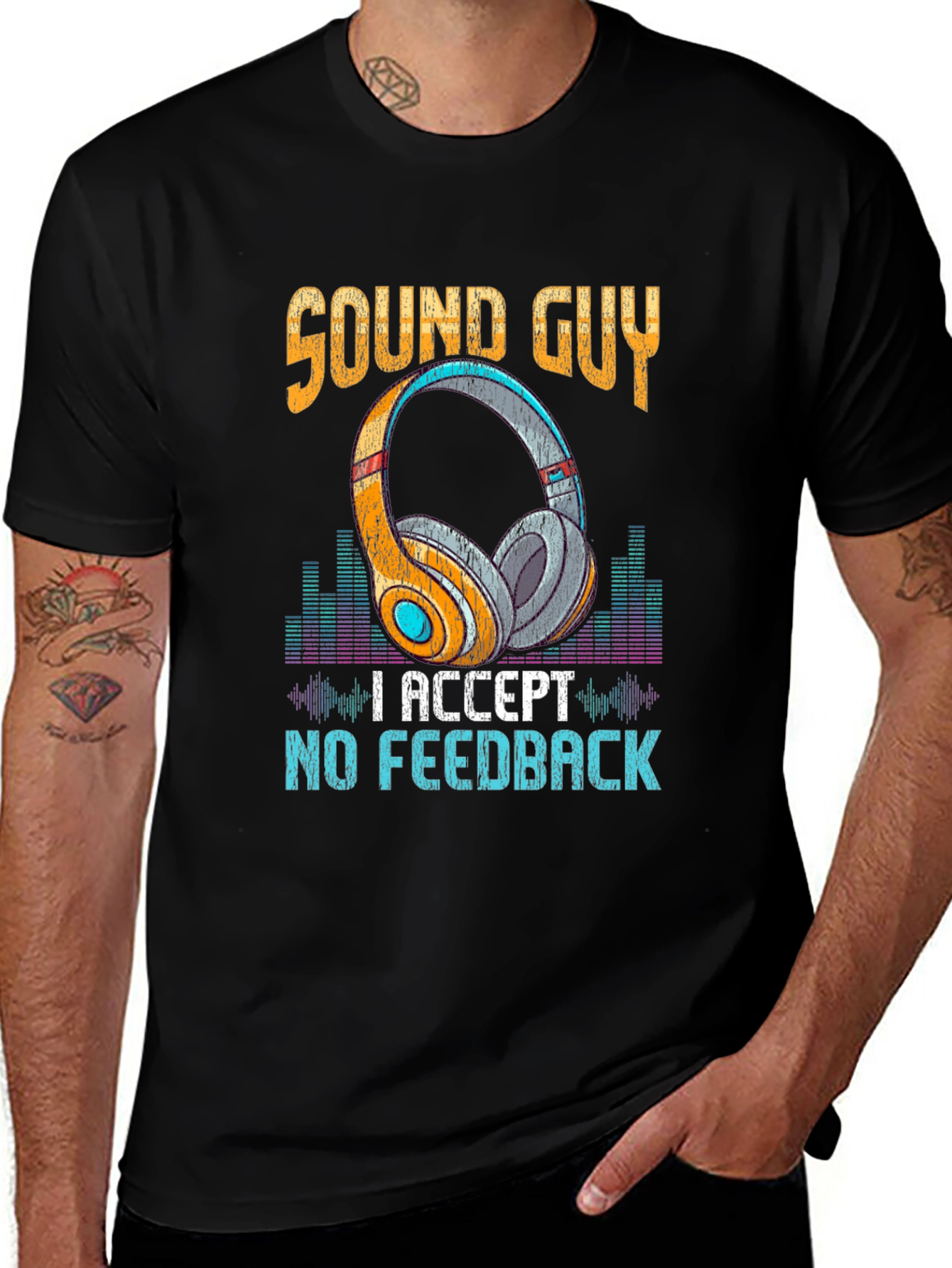 Variant 19 of Sound Guy T-Shirt - No Feedback Graphic Tee