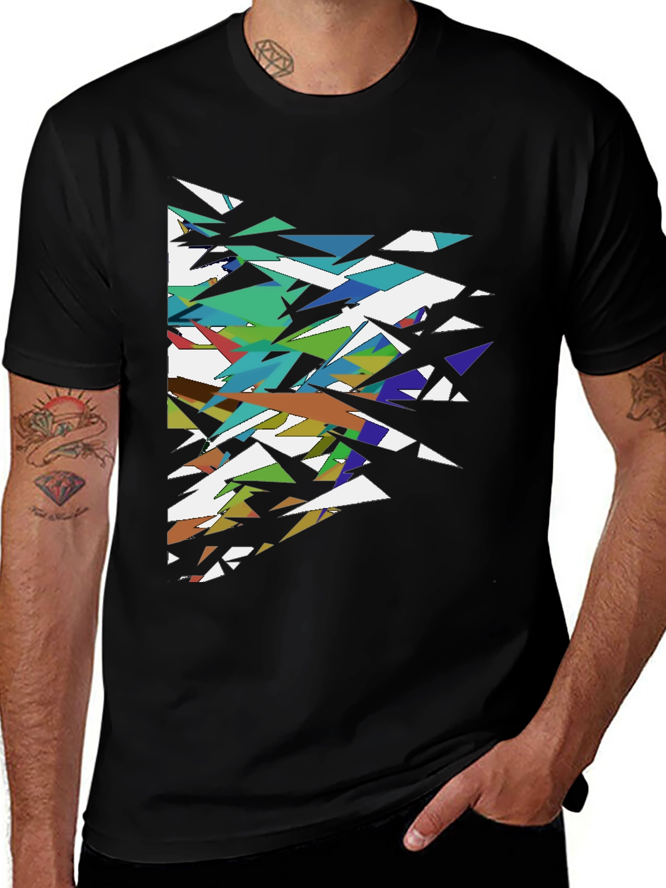 Variant 14 of Geometric Fragment Tee - Abstract Art Shirt